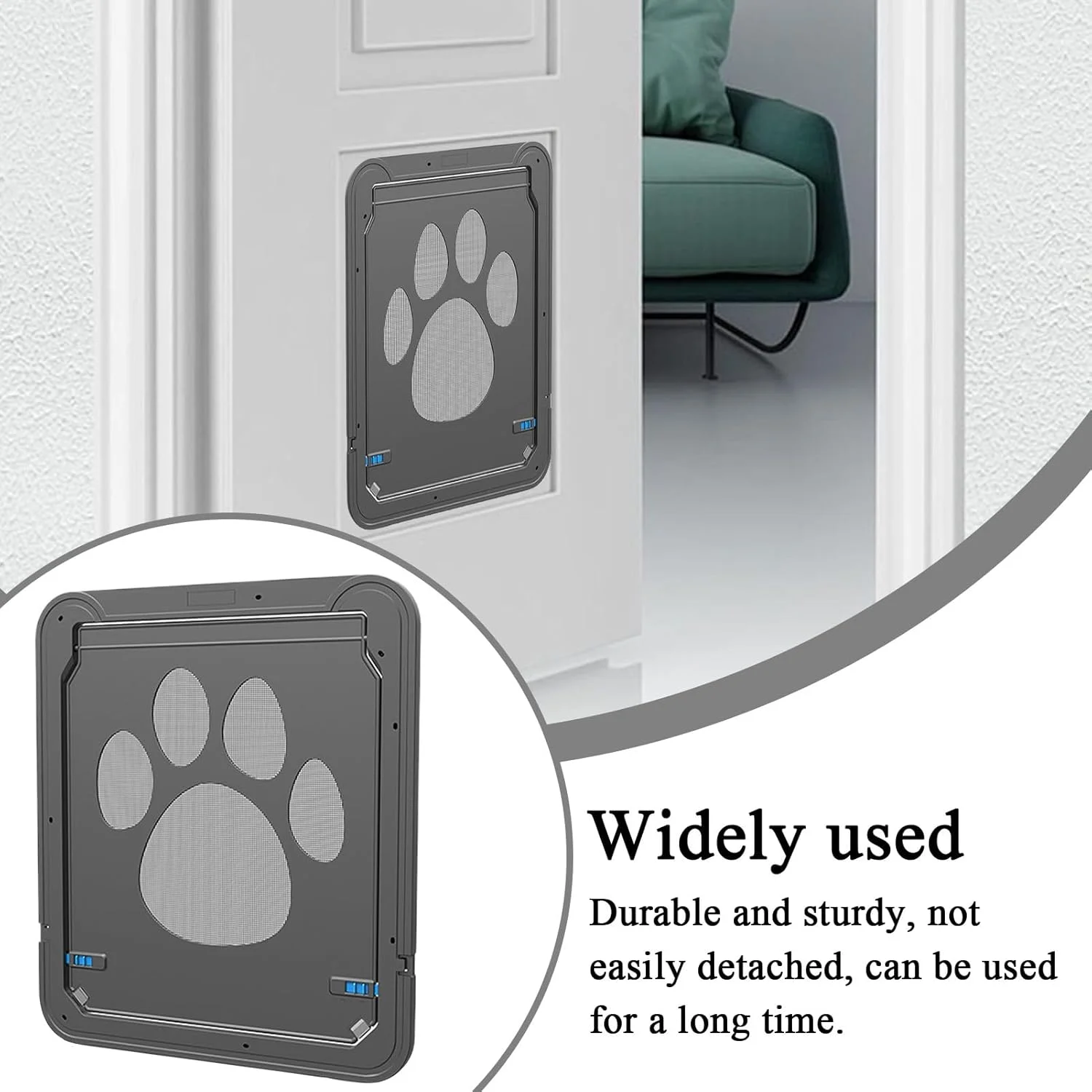 درب توری حیوانات خانگی | درب ورودی خانه سگ قفل شونده خودکار | دریچه جایگزین قابل تنظیم با نصب آسان برای استفاده در بالکن پاسیو