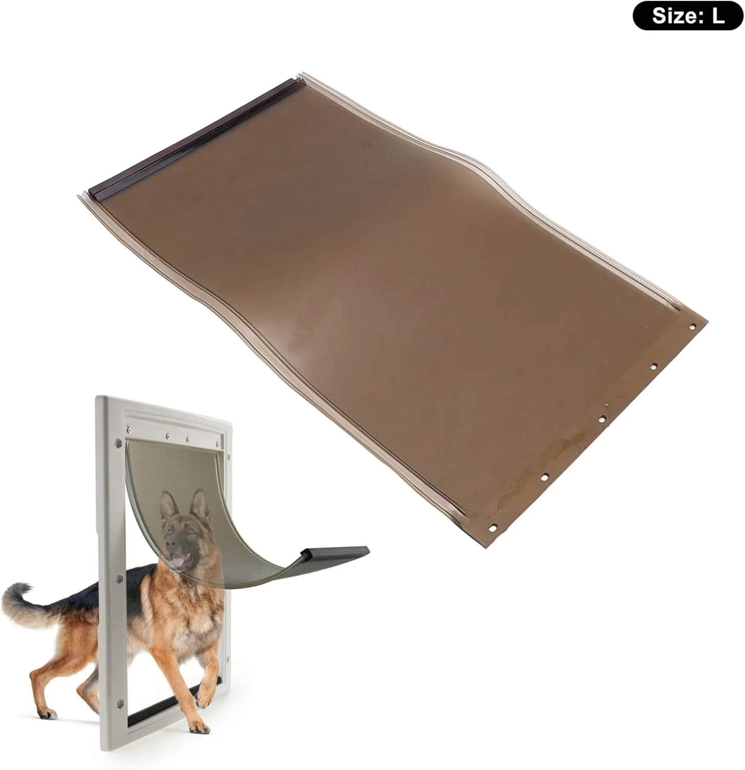 درب دریچه سگ، دریچه جایگزین درب سگ TPU برای درب حیوانات خانگی آلومینیومی سایز L