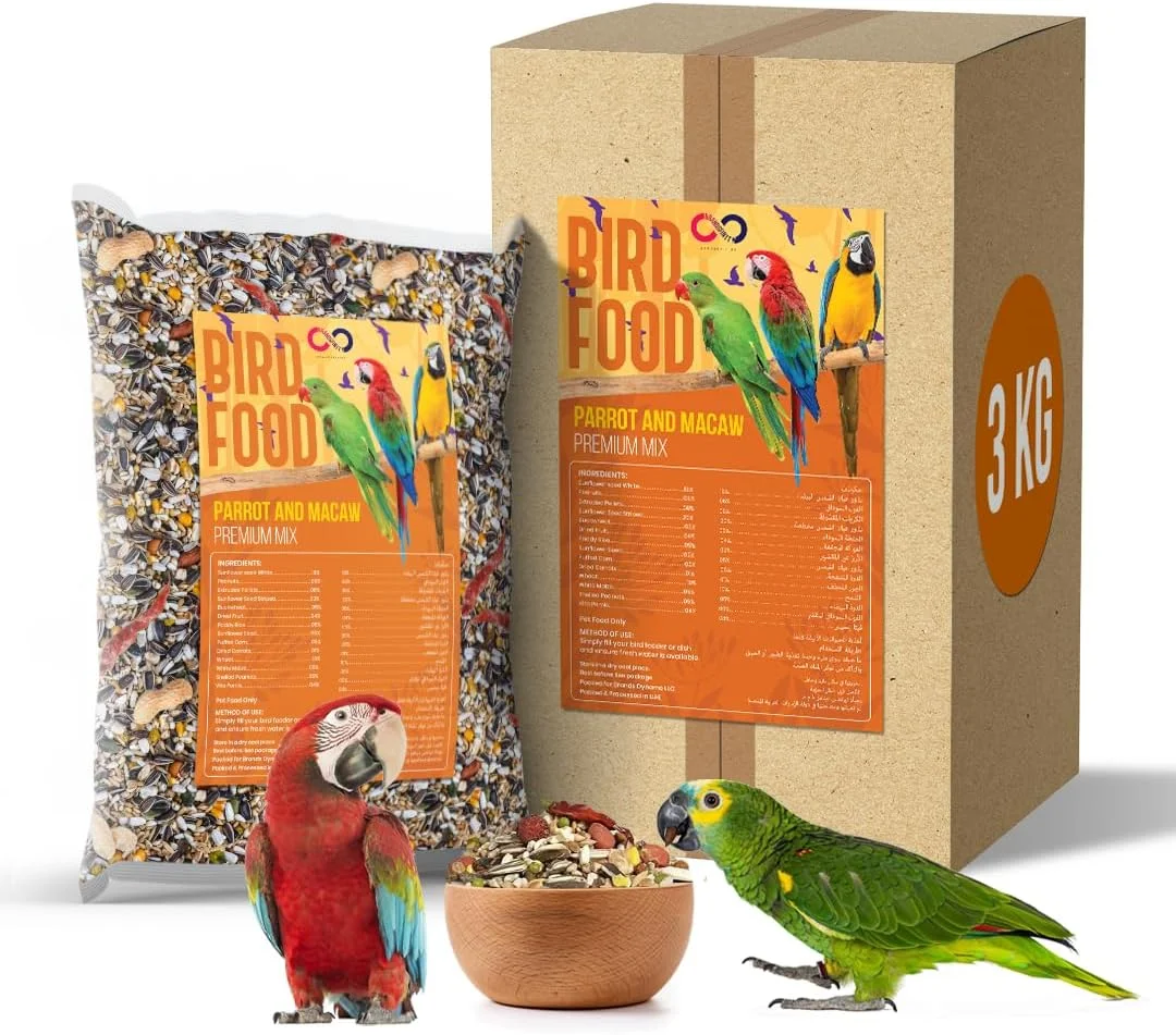 غذای پرنده ممتاز ۳ کیلوگرمی Brandsfinity برای طوطی ها – دانه های آفتابگردان، بادام زمینی، میوه های خشک و پلت ها – غذای مغذی پرنده برای طوطی ها، ایده آل برای یک رژیم غذایی سالم