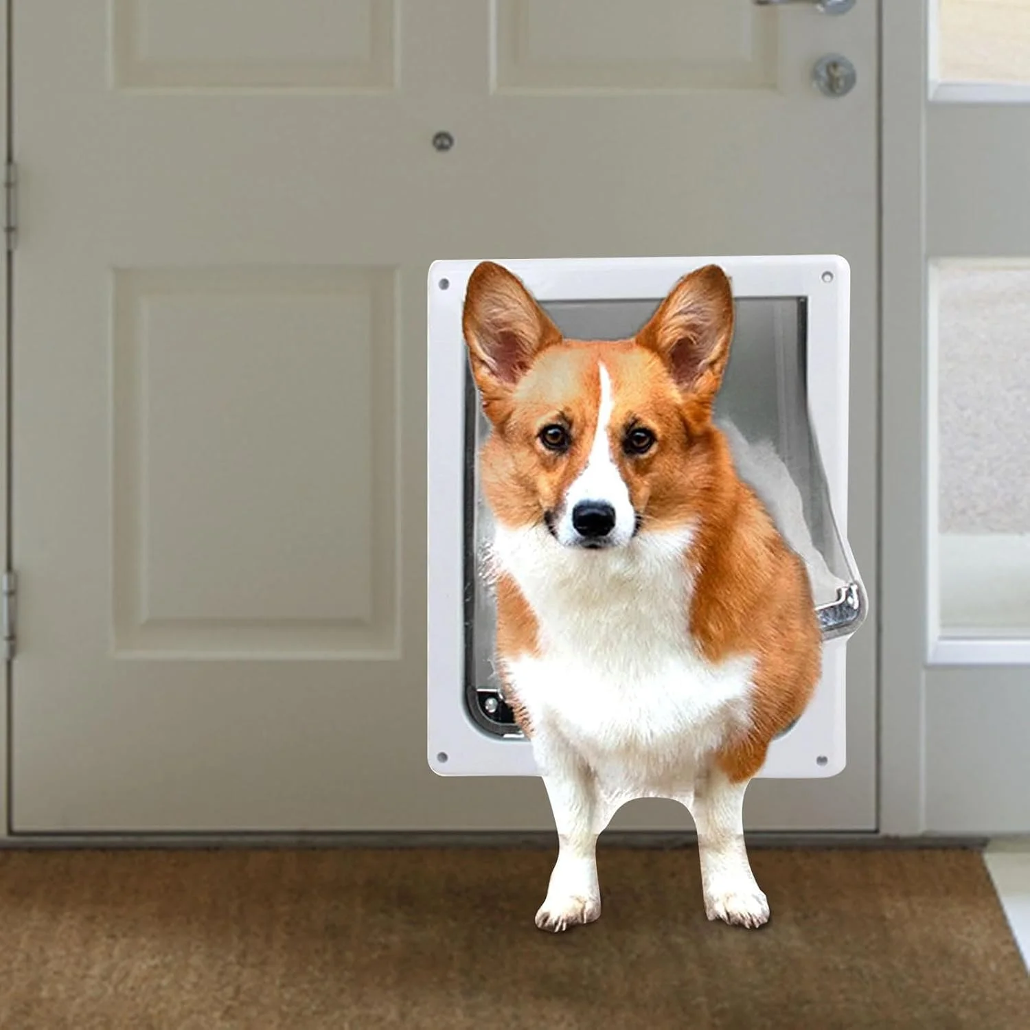 درب توری سگ - درب ورودی دیواری توری سگ، درب های جایگزین شفاف برای سگ، درب قابل حمل خانه سگ برای حیوانات خانگی داخلی گربه ها و سگ ها