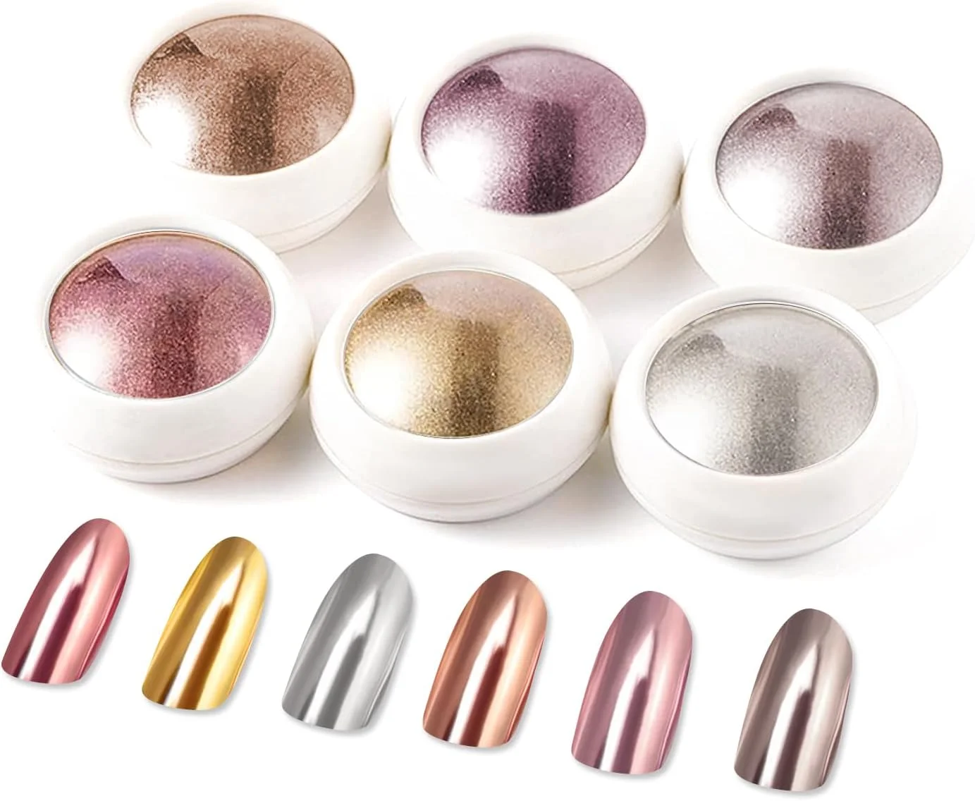 پودر ناخن کروم BISHENGYF، 6 شیشه طلایی رز، رنگدانه مانیکور با جلوه آینه ای، پودر اکلیلی برای تزئین ناخن در خانه و سالن به همراه 6 عدد اپلیکاتور سایه چشم پودر ناخن کروم BISHENGYF، 6 شیشه طلایی رز، رنگدانه مانیکور با جلوه آینه ای، پودر اکلیلی برای تزئین ناخن در خانه و سالن به همراه 6 عدد اپلیکاتور سایه چشم