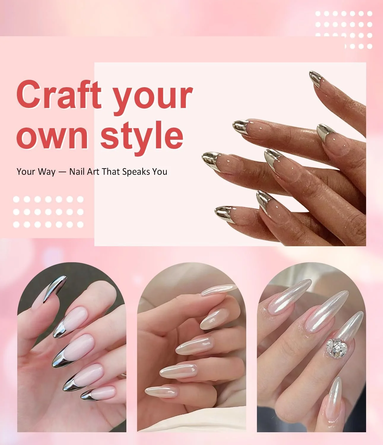 پودر کروم ناخن - 【جلوه Aurora پری دریایی】 پودر براق کننده ناخن کروم مرواریدی، گرد و غبار براق کننده ناخن آینه ای جادویی نقره ای، پودر کروم ناخن آینه ای متالیک برای طراحی ناخن