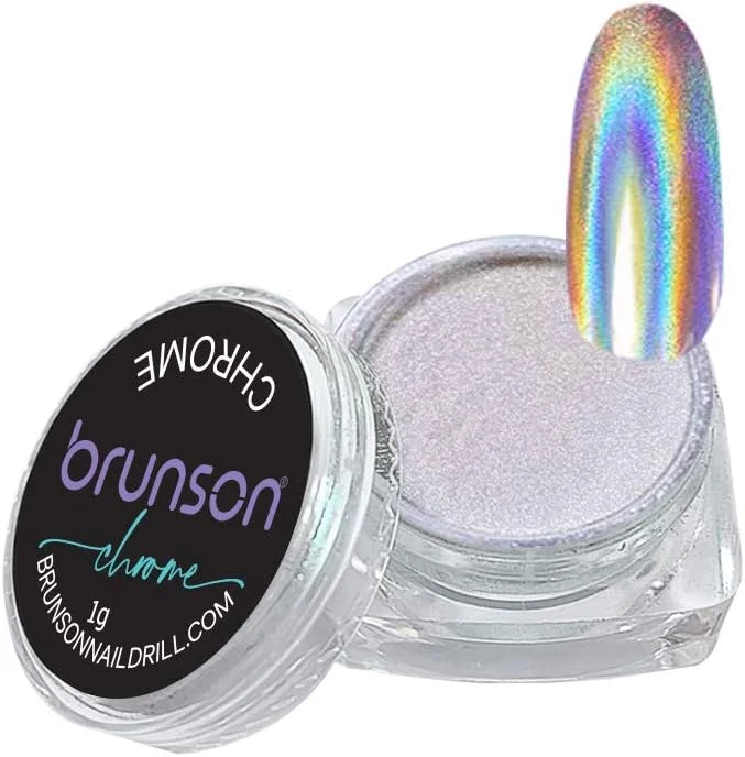 پودر ناخن کروم برونسون با لاتکس مایع، پودر ناخن متالیک با جلوه آینه ای هولوگرافیک، پودر تزئین ناخن برای طراحی ناخن و مانیکور مدل NH2088B