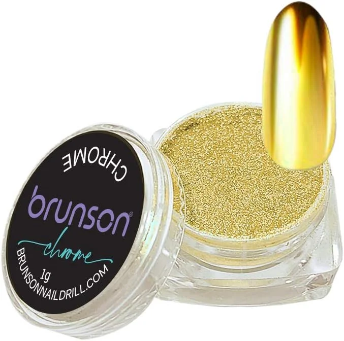 پودر ناخن کروم برونسون با لاتکس مایع، پودر ناخن متالیک با جلوه آینه ای هولوگرافیک، پودر طراحی ناخن، رنگدانه مانیکور SZW3325