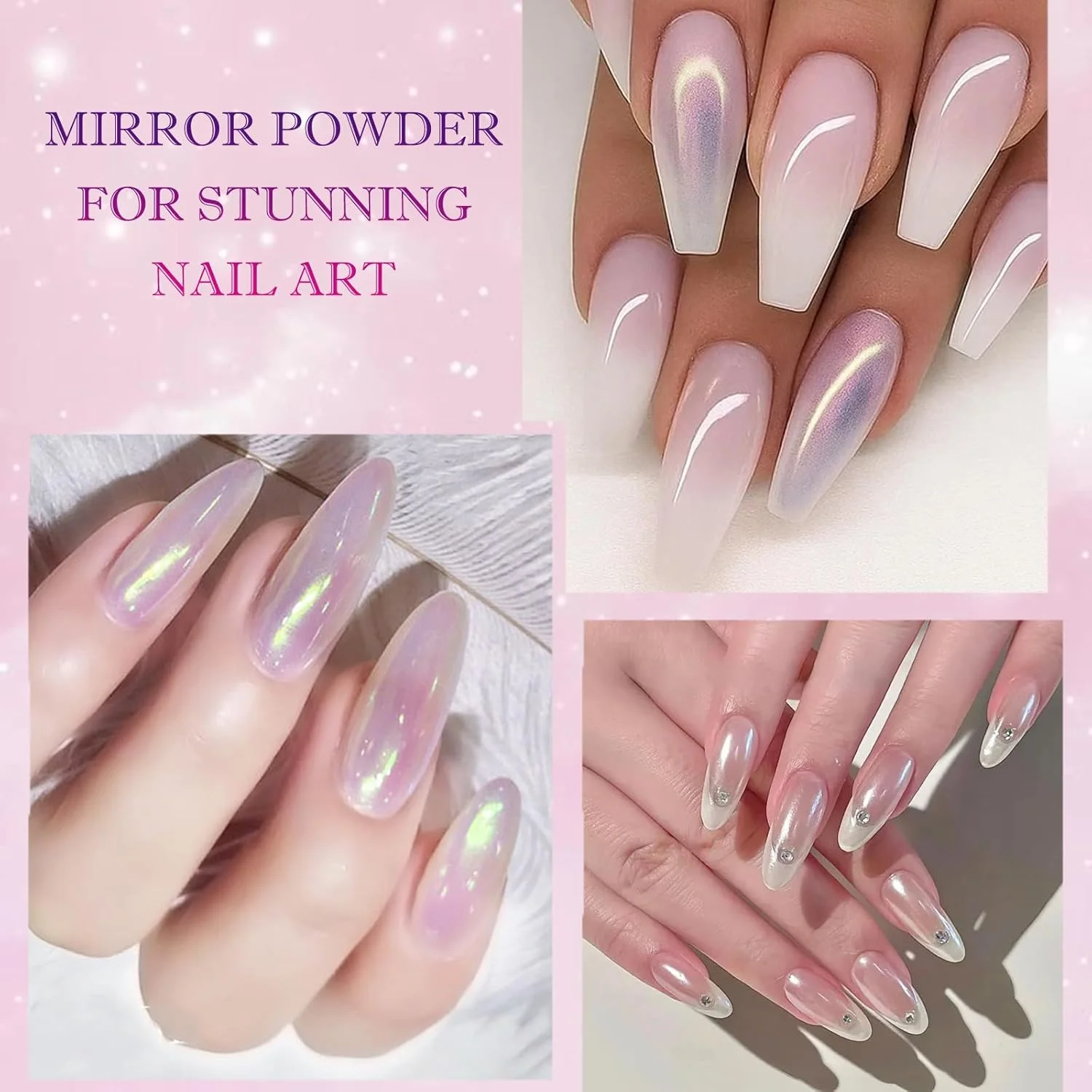 پودر کروم آینه ای رنگی برای طراحی ناخن - درخشش متالیک برای هنر ناخن و DIY، طرح های سه بعدی هولوگرافیک، ایده آل برای هنر خلاقانه و روکش های متالیک پودر کروم آینه ای رنگی برای طراحی ناخن - درخشش متالیک برای هنر ناخن و DIY، طرح های سه بعدی هولوگرافیک، ایده آل برای هنر خلاقانه و روکش های متالیک