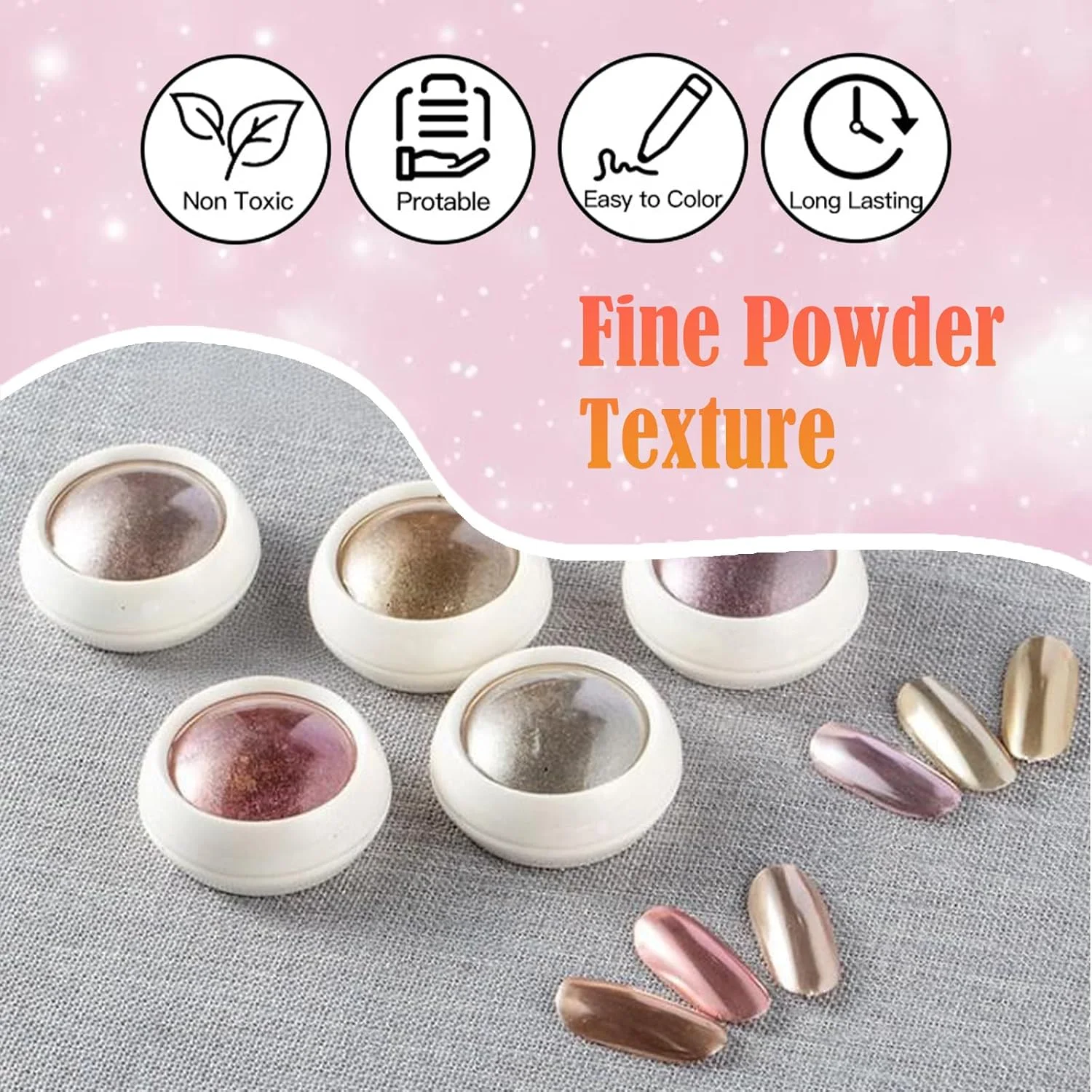 پودر کروم آینه ای رنگی برای طراحی ناخن - درخشش متالیک برای هنر ناخن و DIY، طرح های سه بعدی هولوگرافیک، ایده آل برای هنر خلاقانه و روکش های متالیک پودر کروم آینه ای رنگی برای طراحی ناخن - درخشش متالیک برای هنر ناخن و DIY، طرح های سه بعدی هولوگرافیک، ایده آل برای هنر خلاقانه و روکش های متالیک