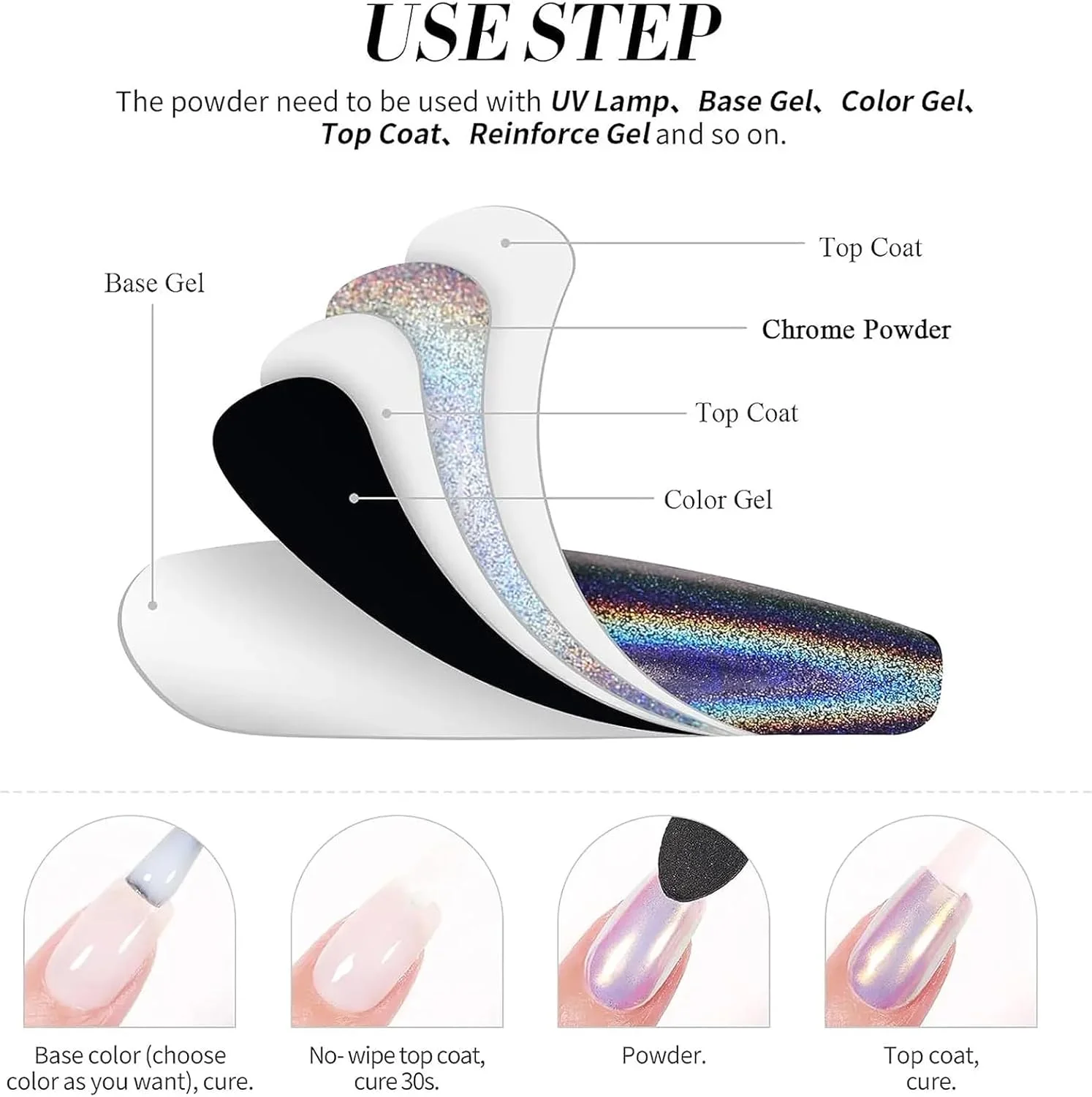 ست پودر کروم ناخن 6 رنگ، طراحی ناخن با جلوه آینه ای متالیک براق، پودر ناخن لیزری هولوگرافی سه بعدی نقره ای طلایی صورتی کروم، مناسب برای طراحی ناخن در خانه، همراه با 3 عدد اسفنج ست پودر کروم ناخن 6 رنگ، طراحی ناخن با جلوه آینه ای متالیک براق، پودر ناخن لیزری هولوگرافی سه بعدی نقره ای طلایی صورتی کروم، مناسب برای طراحی ناخن در خانه، همراه با 3 عدد اسفنج