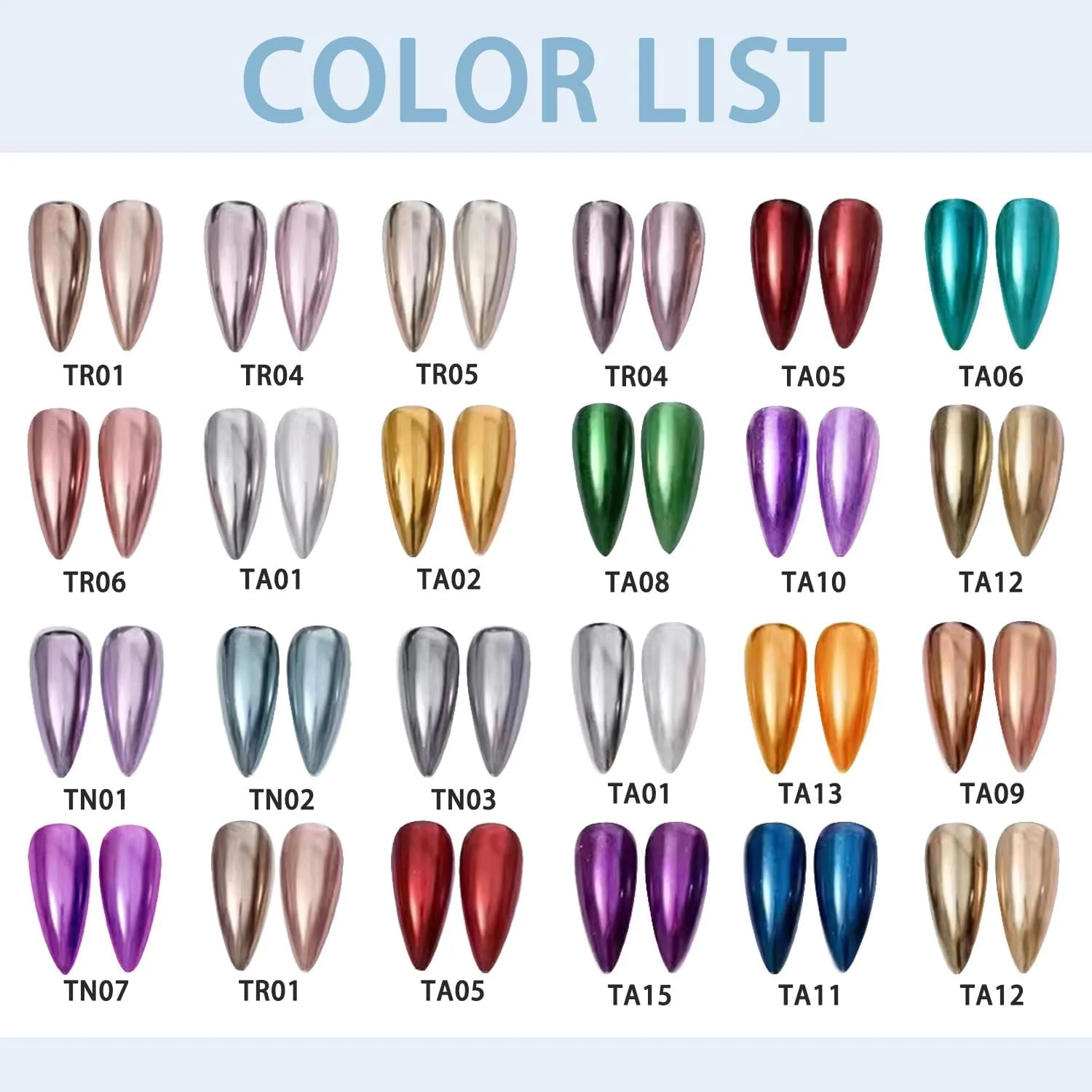 پودر کروم ناخن، پودر کروم Aurora با جلوه آینه ای، پودر پری برای طراحی ناخن، پودر کروم برای ناخن های اکریلیک (چند رنگ - سبز)