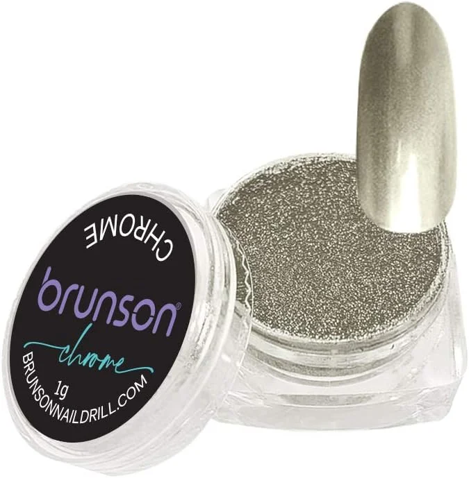 پودر ناخن کروم برونسون با لاتکس مایع، پودر ناخن متالیک با جلوه آینه ای هولوگرافیک، پودر طراحی ناخن، رنگدانه مانیکور SZR2040B