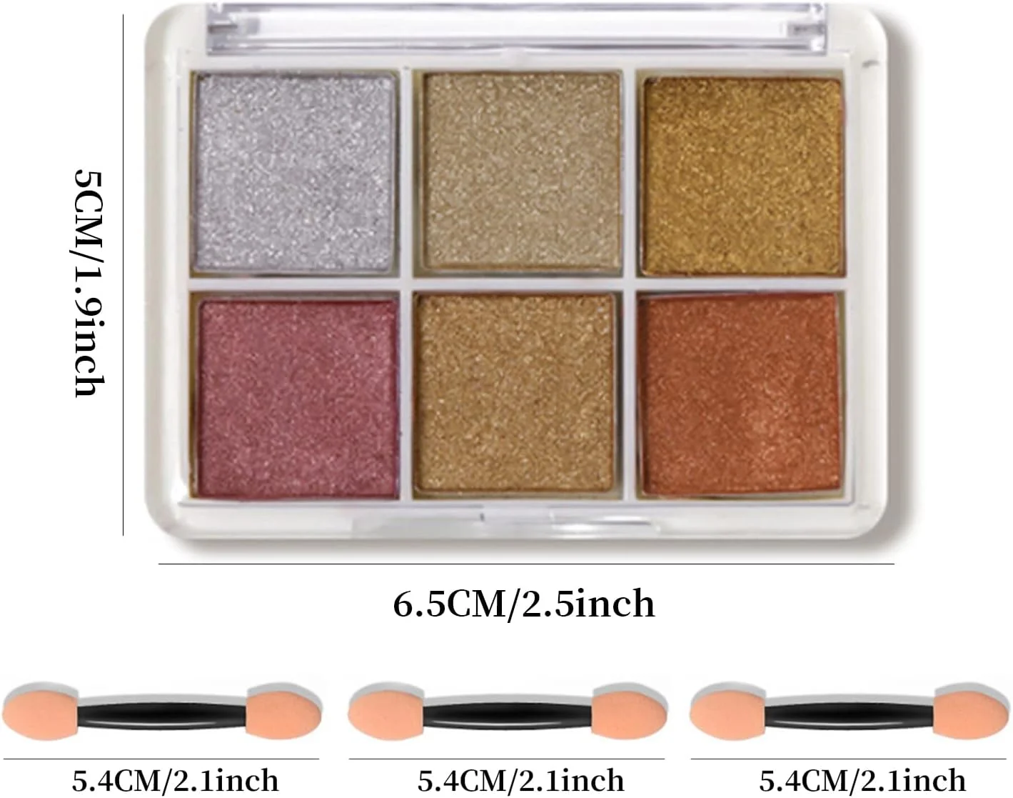 پودر کروم ناخن، مجموعه 6 رنگ پودر براق اکلیلی ناخن ژلیش، پودر رنگدانه هنری ناخن متالیک با برس های اسفنجی ناخن برای تزئین هنر ناخن (C)