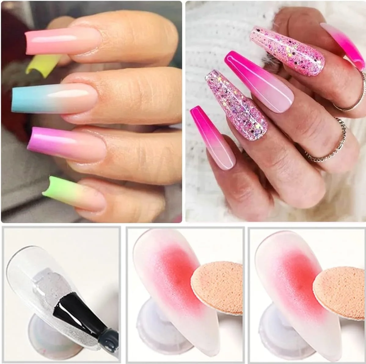 پودر گرادیان ناخن، 16 رنگ پودر کروم آینه ای جادویی جامد، پودر اکلیل ناخن، پودر رنگدانه ناخن برای دکوراسیون طراحی ناخن با لاک ژل (میکس-B)