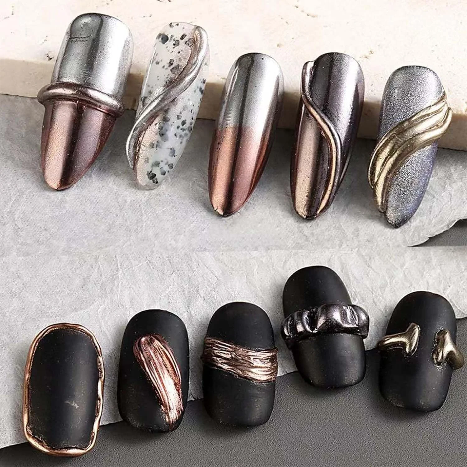 پودر کروم ناخن تزویق، 6 عدد جلوه آینه ای متالیک برای تزئین هنر ناخن، مناسب برای استفاده خانگی و سالن پودر کروم ناخن تزویق، 6 عدد جلوه آینه ای متالیک برای تزئین هنر ناخن، مناسب برای استفاده خانگی و سالن