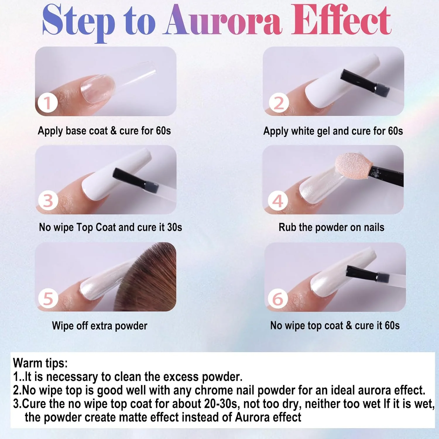 پودر ناخن کروم مرواریدی سفید SIUSIO، پودر رنگین کمانی Aurora با جلوه آینه ای متالیک، رنگدانه مرواریدی پری دریایی، کیت گرد و غبار اکلیلی مرواریدی، تزئینات هنر ناخن، کاردستی رزین