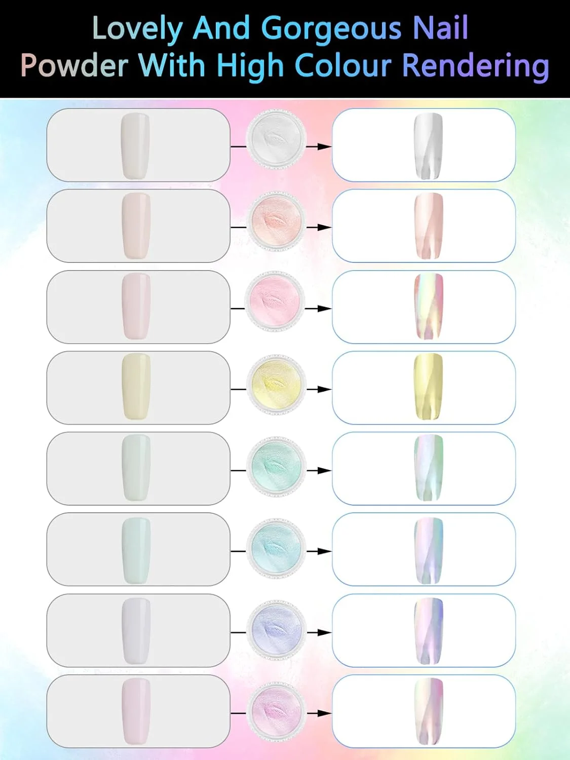 پودر کروم ناخن مرواریدی، مجموعه پودرهای کروم ناخن با 8 برس، پودر ناخن چند رنگی دونات لعاب دار، پیگمنت پودر کروم براق با جلوه آینه ای برای طراحی ناخن، سالن DIY پودر کروم ناخن مرواریدی، مجموعه پودرهای کروم ناخن با 8 برس، پودر ناخن چند رنگی دونات لعاب دار، پیگمنت پودر کروم براق با جلوه آینه ای برای طراحی ناخن، سالن DIY