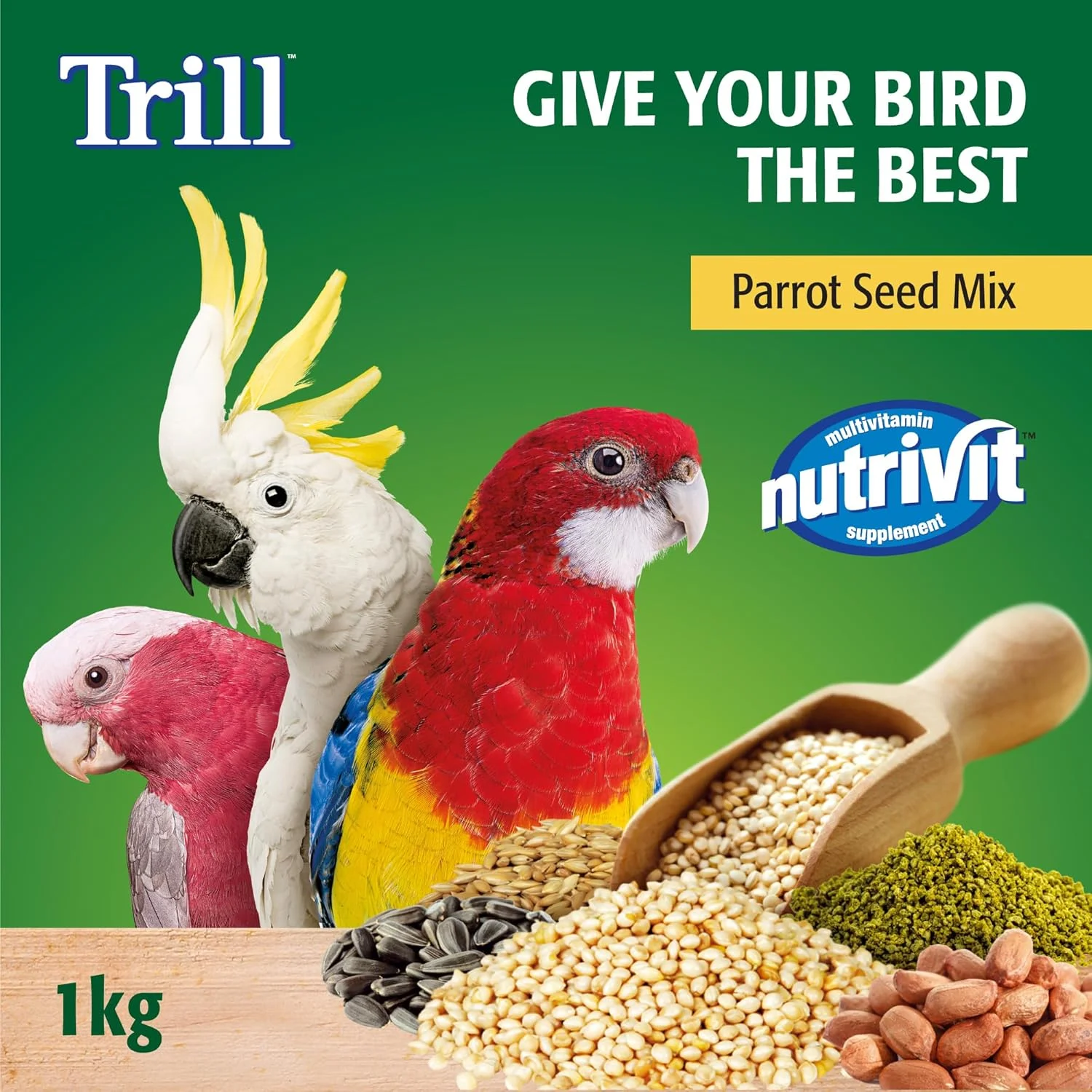 مخلوط دانه طوطی تریل 1 کیلوگرمی، غذای پرنده، دانه پرنده طوطی، ترکیبی متعادل از دانه های مغذی، غذای کامل پرنده مخلوط دانه طوطی تریل 1 کیلوگرمی، غذای پرنده، دانه پرنده طوطی، ترکیبی متعادل از دانه های مغذی، غذای کامل پرنده
