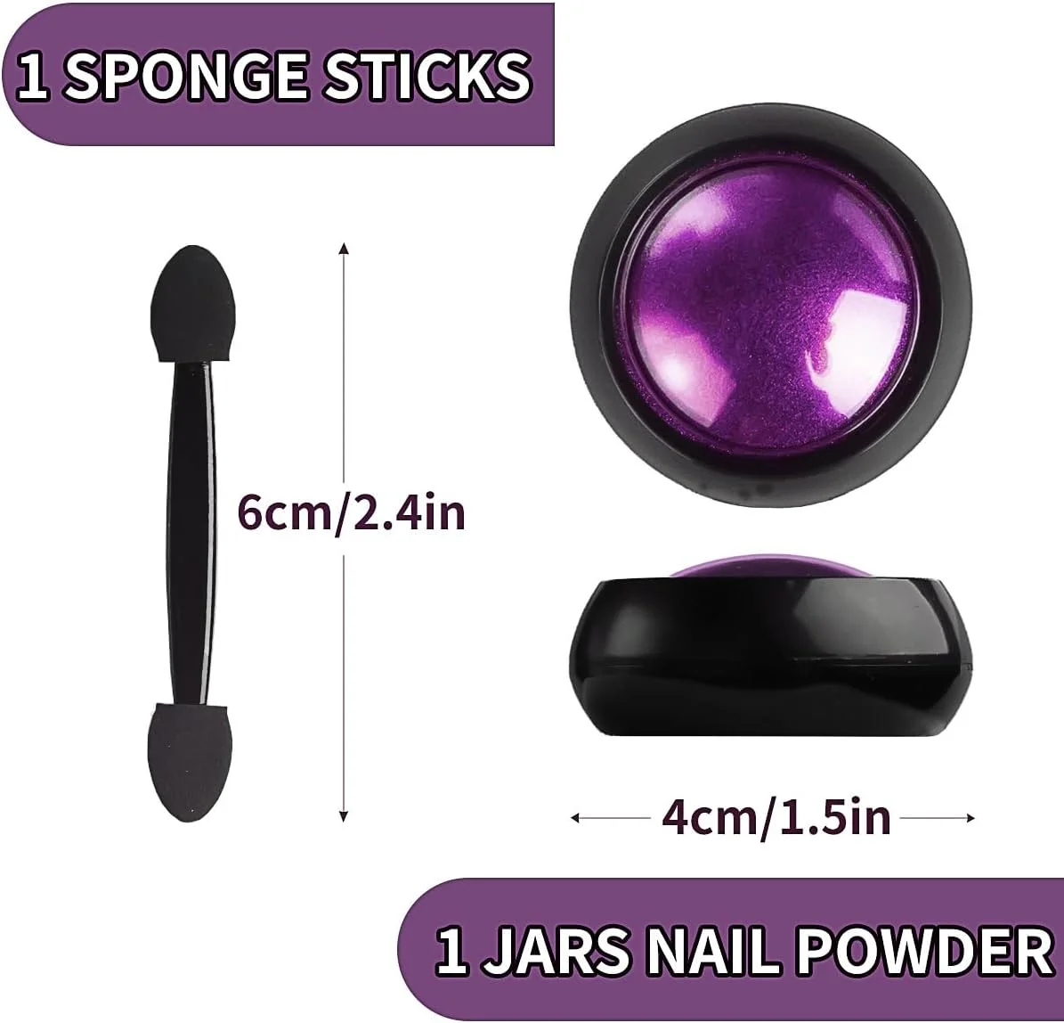 پودر ناخن کروم بنفش، جلوه آینه‌ای، گرد متالیک، اکلیل هولوگرافیک، تزئین براق برای طراحی ناخن با لاک ژل DIY، کاردستی رزین، هدیه