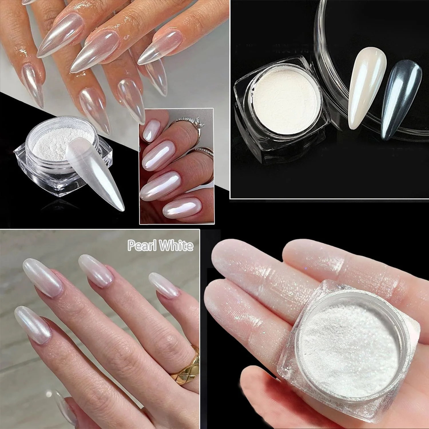 پودر کروم ناخن مرواریدی سفید GZMAYUEN، 2 جعبه، پودر ناخن دونات لعاب دار، پودر شفق قطبی رنگین کمانی با جلوه مهتابی برای ناخن پودر کروم ناخن مرواریدی سفید GZMAYUEN، 2 جعبه، پودر ناخن دونات لعاب دار، پودر شفق قطبی رنگین کمانی با جلوه مهتابی برای ناخن