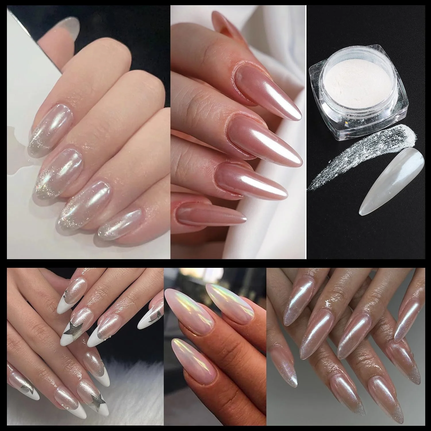 پودر کروم ناخن مرواریدی سفید GZMAYUEN، 2 جعبه، پودر ناخن دونات لعاب دار، پودر شفق قطبی رنگین کمانی با جلوه مهتابی برای ناخن پودر کروم ناخن مرواریدی سفید GZMAYUEN، 2 جعبه، پودر ناخن دونات لعاب دار، پودر شفق قطبی رنگین کمانی با جلوه مهتابی برای ناخن