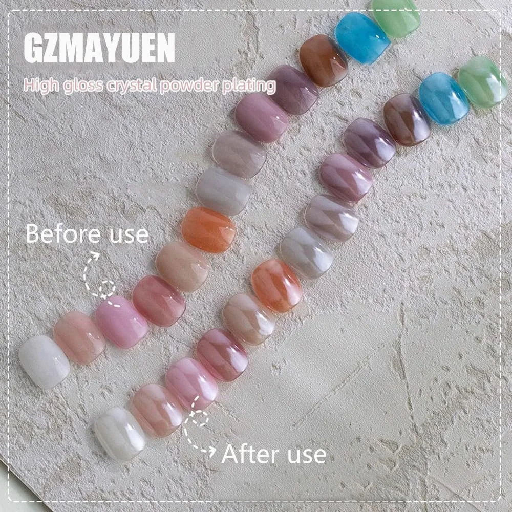 پودر کروم ناخن با افکت مروارید سفید GZMAYUEN، پودر کروم آینه ای تابستانی برای ناخن های ژلی، مرواریدهای رنگین کمانی پودر کروم ناخن با افکت مروارید سفید GZMAYUEN، پودر کروم آینه ای تابستانی برای ناخن های ژلی، مرواریدهای رنگین کمانی