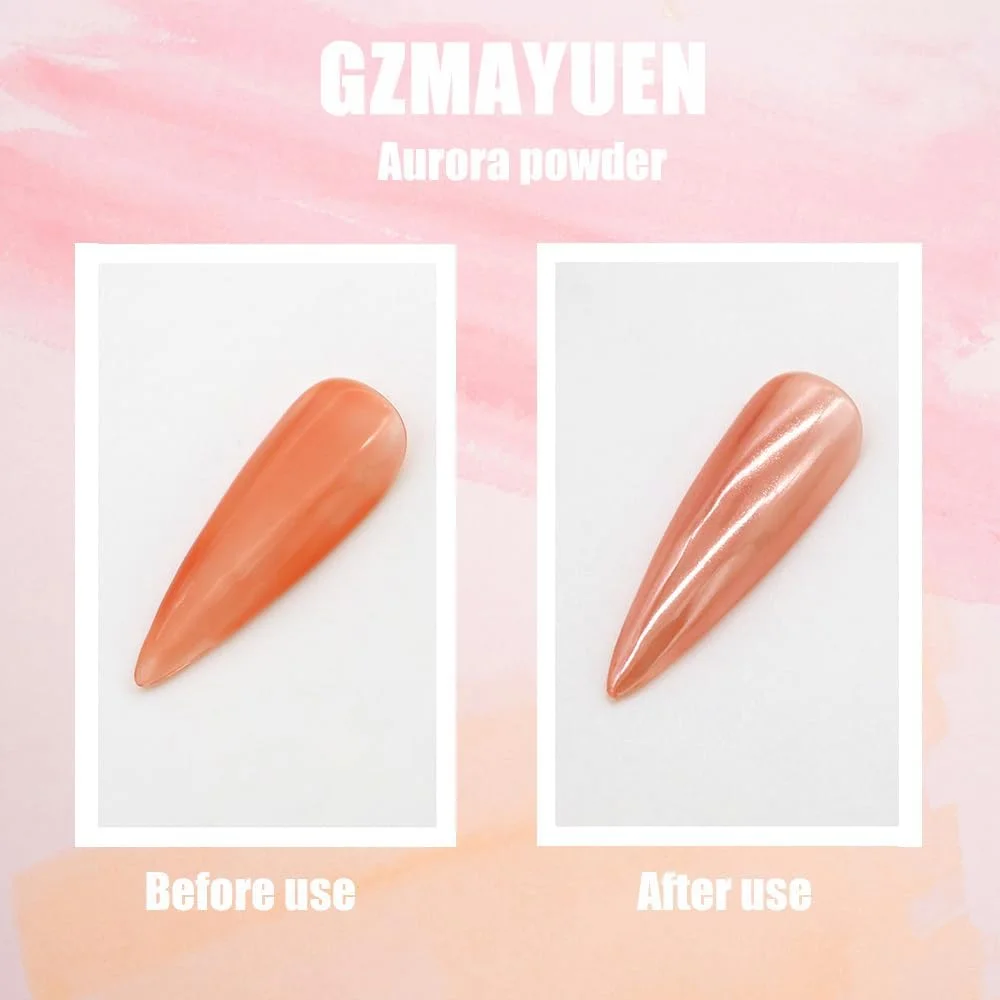 پودر کروم ناخن با افکت مروارید سفید GZMAYUEN، پودر کروم آینه ای تابستانی برای ناخن های ژلی، مرواریدهای رنگین کمانی پودر کروم ناخن با افکت مروارید سفید GZMAYUEN، پودر کروم آینه ای تابستانی برای ناخن های ژلی، مرواریدهای رنگین کمانی