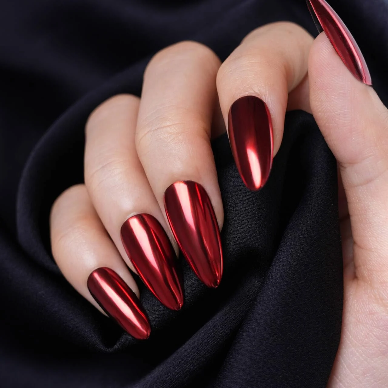 پودر کروم ناخن PrettyDiva کریسمس، پودر متالیک ناخن قرمز - بسته نمونه کریسمس 0.5 گرم/شیشه