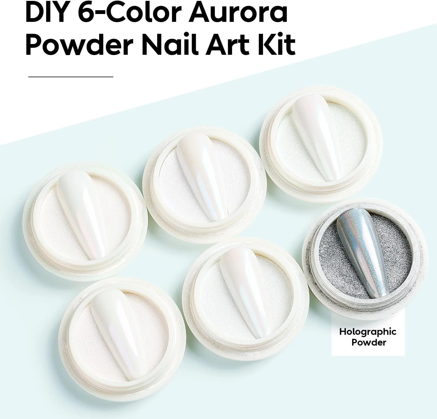 مجموعه پودر کروم ناخن 6 رنگ NICEDECO | جلوه های آینه ای و رنگین کمانی آرورا | رنگدانه های اکلیلی پری دریایی و تک شاخ | برای هنر ناخن ژلی/DIY و تزئین مانیکور مجموعه پودر کروم ناخن 6 رنگ NICEDECO | جلوه های آینه ای و رنگین کمانی آرورا | رنگدانه های اکلیلی پری دریایی و تک شاخ | برای هنر ناخن ژلی/DIY و تزئین مانیکور