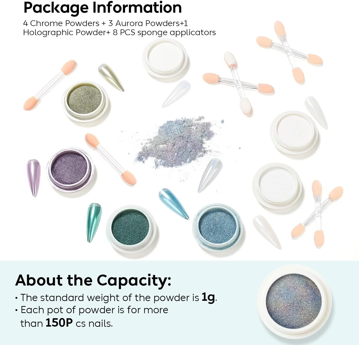 مجموعه پودر کروم ناخن 8 رنگ NICEDECO | جلوه های رنگین کمانی شفق قطبی و آینه ای متالیک | پودر اکلیل پری دریایی برای طراحی ناخن | کیت مانیکور سالنی و DIY مجموعه پودر کروم ناخن 8 رنگ NICEDECO | جلوه های رنگین کمانی شفق قطبی و آینه ای متالیک | پودر اکلیل پری دریایی برای طراحی ناخن | کیت مانیکور سالنی و DIY