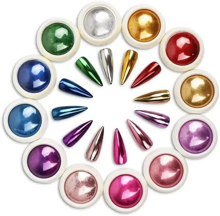 مجموعه پودر کروم آینه ای ناخن NAILWIND - 12 رنگ پودر کروم متالیک هولوگرافیک ناخن بنفش سبز قرمز رز گلد برای طراحی ناخن ژلی، هدیه برای خانم ها مجموعه پودر کروم آینه ای ناخن NAILWIND - 12 رنگ پودر کروم متالیک هولوگرافیک ناخن بنفش سبز قرمز رز گلد برای طراحی ناخن ژلی، هدیه برای خانم ها