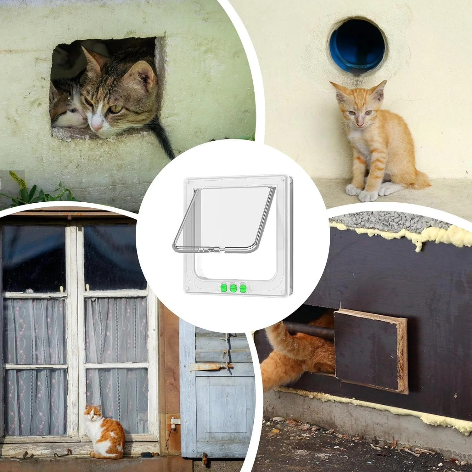 درب حیوانات خانگی برای دیوار، درب بازشوی دو طرفه - درب شفاف ایمن با قابلیت باز شدن دو طرفه برای پنجره خانه خانواده در فضای باز، مناسب بچه گربه در فضای داخلی درب حیوانات خانگی برای دیوار، درب بازشوی دو طرفه - درب شفاف ایمن با قابلیت باز شدن دو طرفه برای پنجره خانه خانواده در فضای باز، مناسب بچه گربه در فضای داخلی