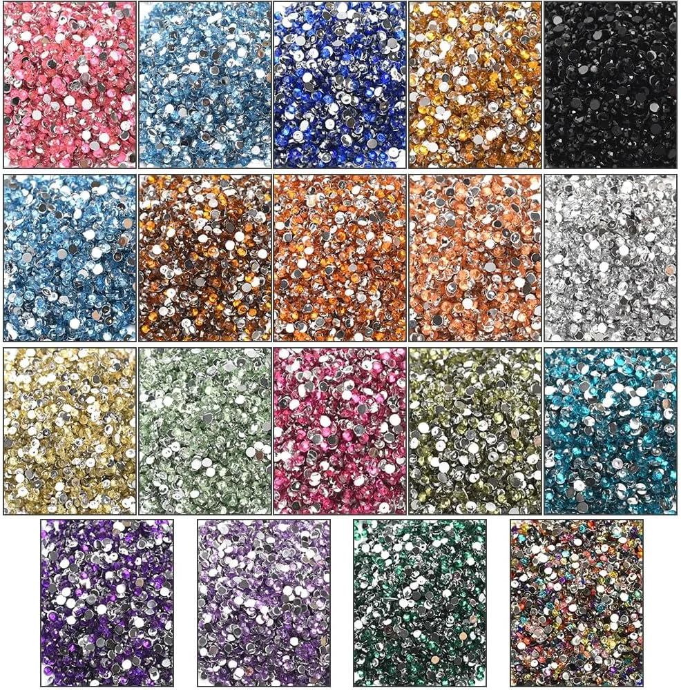 ۲۰۰۰ عدد مهره کریستالی تخت با رنگ های مخلوط، مناسب برای تزئین ناخن سه بعدی و کارهای هنری، رنگ بنفش روشن ۲۰۰۰ عدد مهره کریستالی تخت با رنگ های مخلوط، مناسب برای تزئین ناخن سه بعدی و کارهای هنری، رنگ بنفش روشن