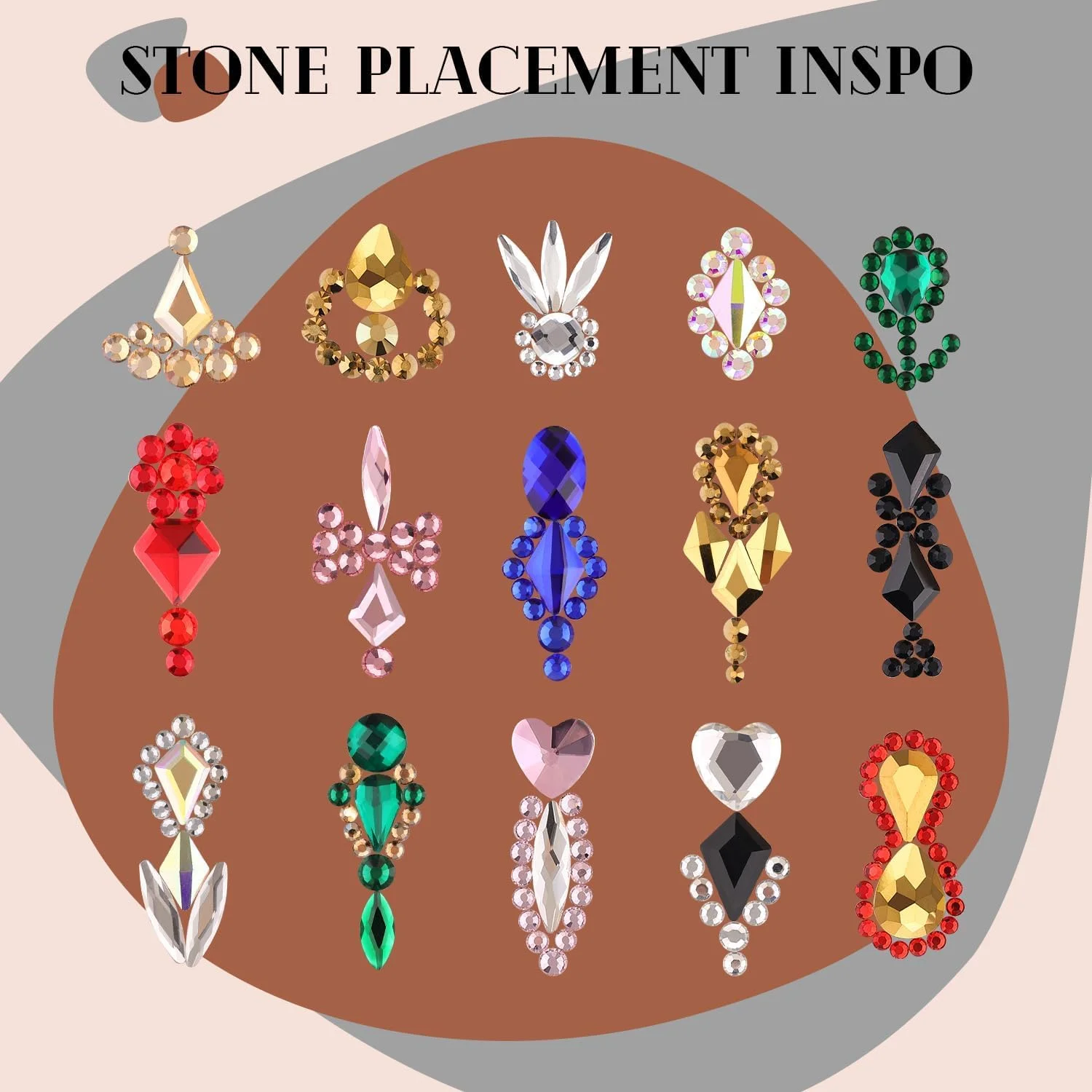 نگین های طلایی شامپاین برای ناخن - 120 عدد نگین تخت چند شکلی + 3100 عدد کریستال گرد 1.5-4 میلی متری، تزئینات طراحی ناخن برای مانیکور و صنایع دستی DIY نگین های طلایی شامپاین برای ناخن - 120 عدد نگین تخت چند شکلی + 3100 عدد کریستال گرد 1.5-4 میلی متری، تزئینات طراحی ناخن برای مانیکور و صنایع دستی DIY