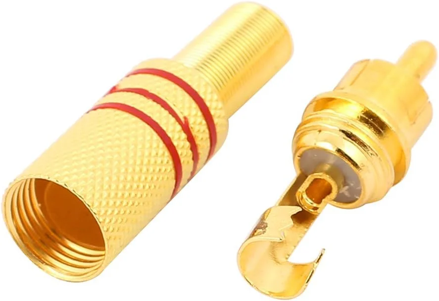 Aexit 5 عدد کانکتور آداپتور صوتی و تصویری RCA نر 3.5 میلی متری طلایی و قرمز Aexit 5 عدد کانکتور آداپتور صوتی و تصویری RCA نر 3.5 میلی متری طلایی و قرمز