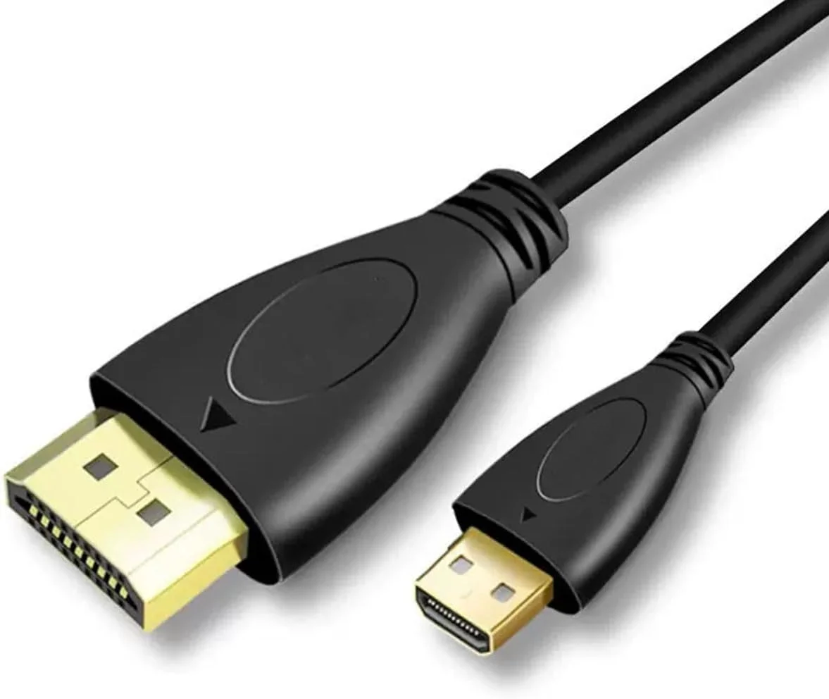 کابل میکرو HDMI به HDMI با کیفیت 4K، طول 1 متر، بسته 2 عددی، کابل HDMI 2.0، پشتیبانی از سرعت بالا 4K@60Hz2160p، 1080p، 18 گیگابیت بر ثانیه، HDR سه بعدی، مناسب دوربین و فیلمبرداری