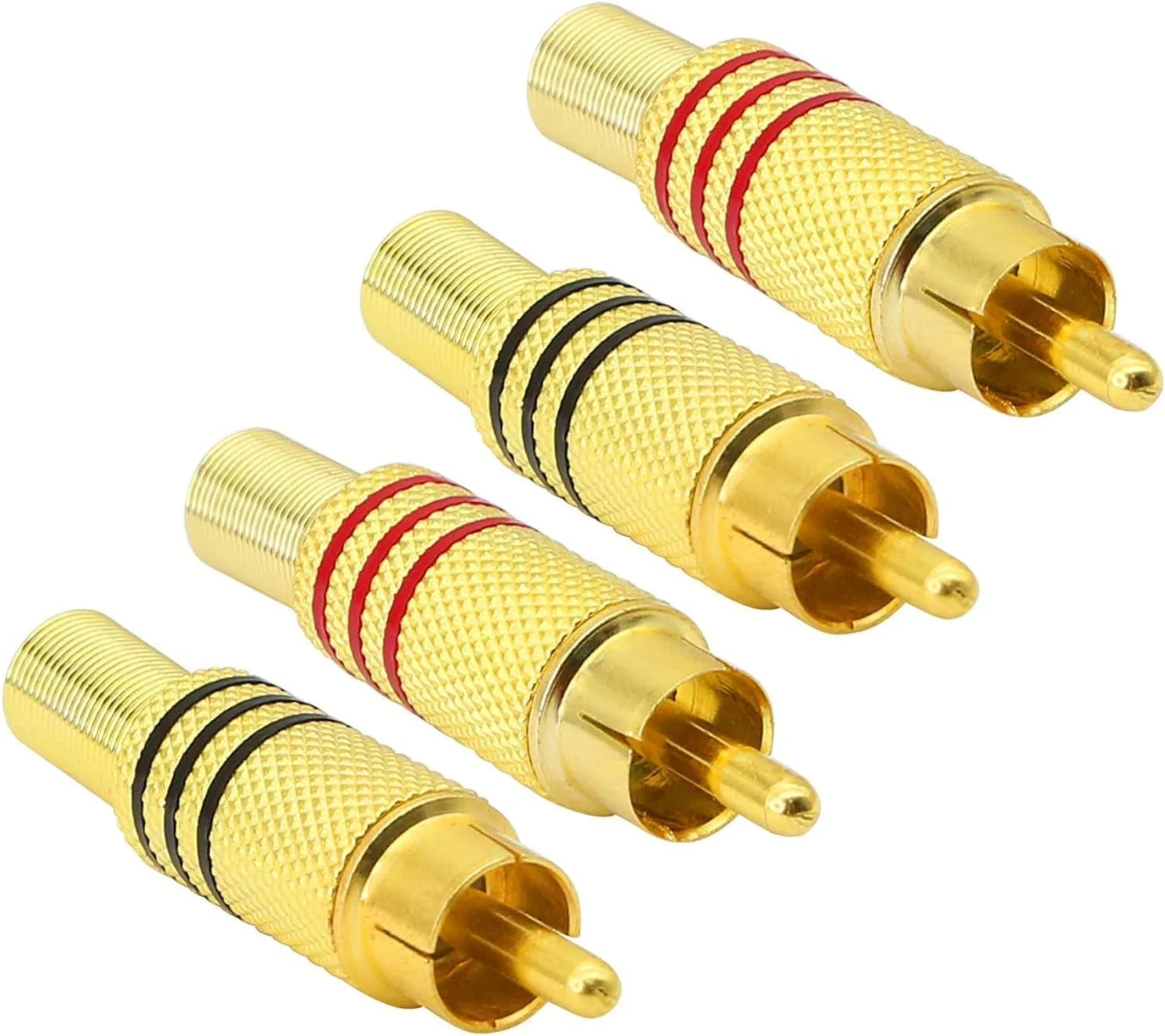 فیش RCA صوتی، فیش نر استریو AV با روکش طلا، کابل خروجی تلویزیون، فیش RCA پین AV، کانکتور نر RCA صوتی تصویری برای کابل استریو، آداپتور جک صوتی تصویری برای پین اتصال بلندگو