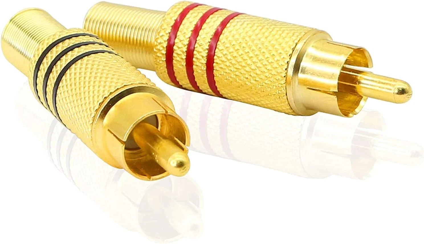 فیش RCA صوتی، فیش نر استریو AV با روکش طلا، کابل خروجی تلویزیون، فیش RCA پین AV، کانکتور نر RCA صوتی تصویری برای کابل استریو، آداپتور جک صوتی تصویری برای پین اتصال بلندگو