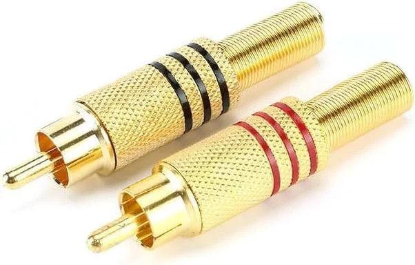 فیش RCA صوتی، فیش نر استریو AV با روکش طلا، کابل خروجی تلویزیون، فیش RCA پین AV، کانکتور نر RCA صوتی تصویری برای کابل استریو، آداپتور جک صوتی تصویری برای پین اتصال بلندگو