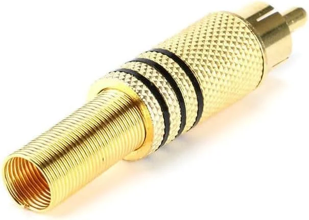 فیش RCA صوتی، فیش نر استریو AV با روکش طلا، کابل خروجی تلویزیون، فیش RCA پین AV، کانکتور نر RCA صوتی تصویری برای کابل استریو، آداپتور جک صوتی تصویری برای پین اتصال بلندگو