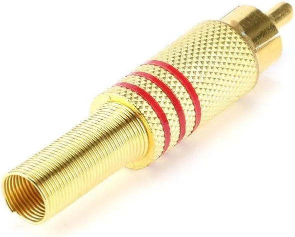 فیش RCA صوتی، فیش نر استریو AV با روکش طلا، کابل خروجی تلویزیون، فیش RCA پین AV، کانکتور نر RCA صوتی تصویری برای کابل استریو، آداپتور جک صوتی تصویری برای پین اتصال بلندگو