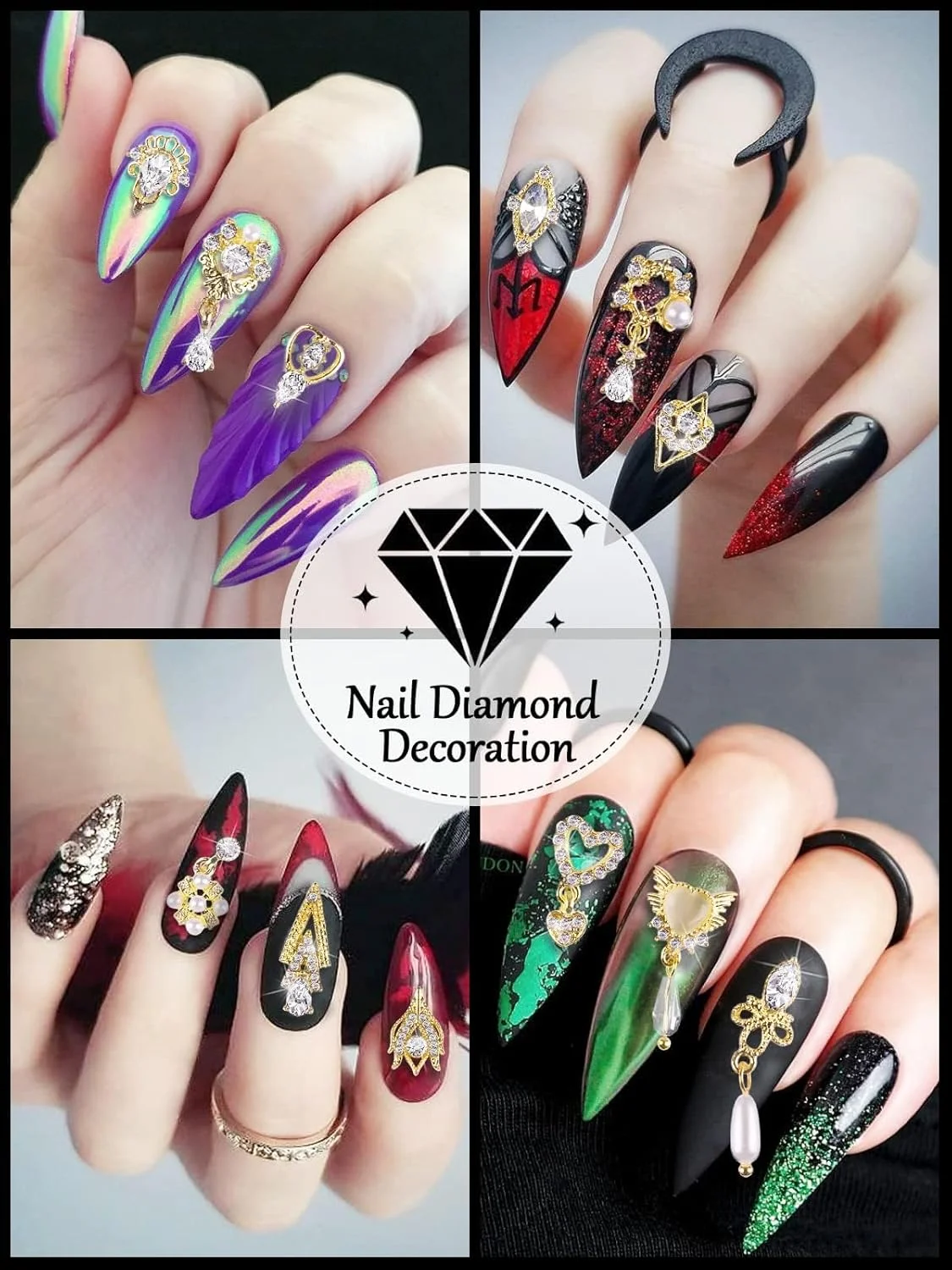 36 عدد نگین ناخن لوکس Kalolary، نگین های سه بعدی آویز ناخن، قلب نقره ای طلایی، مروارید، جواهرات کریستالی الماس ناخن برای دختران و زنان، ساخت جواهرات صنایع دستی طراحی ناخن DIY 36 عدد نگین ناخن لوکس Kalolary، نگین های سه بعدی آویز ناخن، قلب نقره ای طلایی، مروارید، جواهرات کریستالی الماس ناخن برای دختران و زنان، ساخت جواهرات صنایع دستی طراحی ناخن DIY