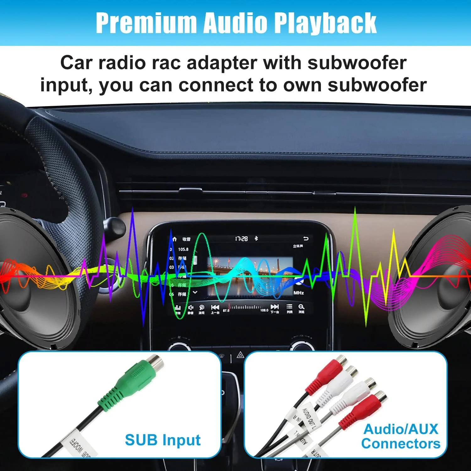 اتصال سیم RCA رادیو استریو خودرو اندروید Fiegromech، آداپتور دسته سیم کشی رادیو RCA 20 پین
