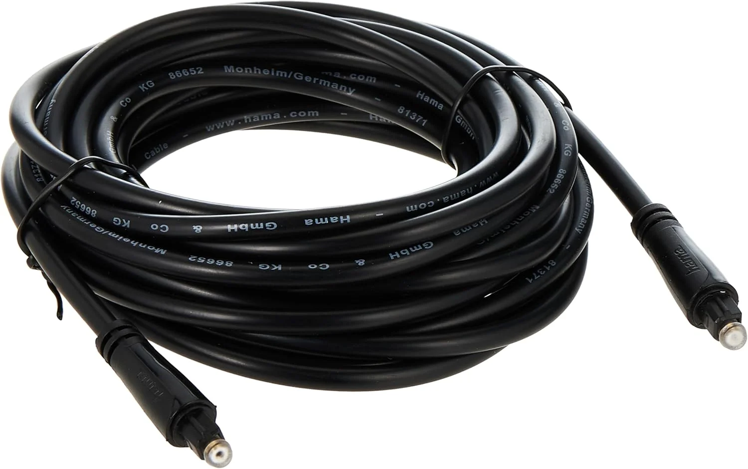 کابل فیبر نوری صوتی هاما 122258 با پلاگ ODT Toslink، طول 5 متر، مشکی، کمکی