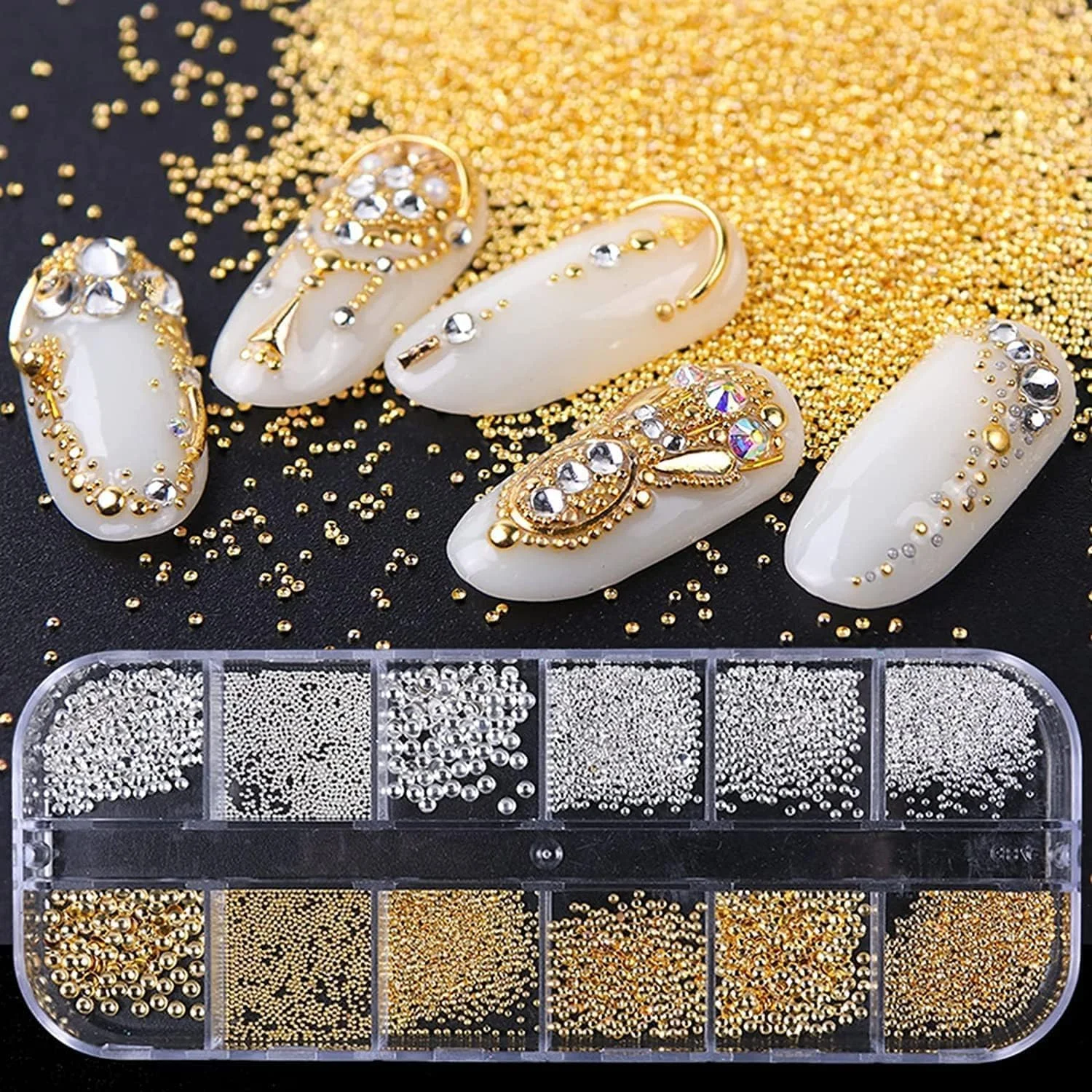 مرواریدهای طراحی ناخن خزنه، مرواریدهای تخت، زیورآلات ناخن، طلایی، نقره ای، سفید، نیم گرد، لوازم طراحی ناخن، طراحی لوکس، لوازم جانبی ناخن، سنگ های تزئینی، مخلوط، اندازه های مختلف 0.8mm-5mm برای تزئین ناخن بانوان مرواریدهای طراحی ناخن خزنه، مرواریدهای تخت، زیورآلات ناخن، طلایی، نقره ای، سفید، نیم گرد، لوازم طراحی ناخن، طراحی لوکس، لوازم جانبی ناخن، سنگ های تزئینی، مخلوط، اندازه های مختلف 0.8mm-5mm برای تزئین ناخن بانوان