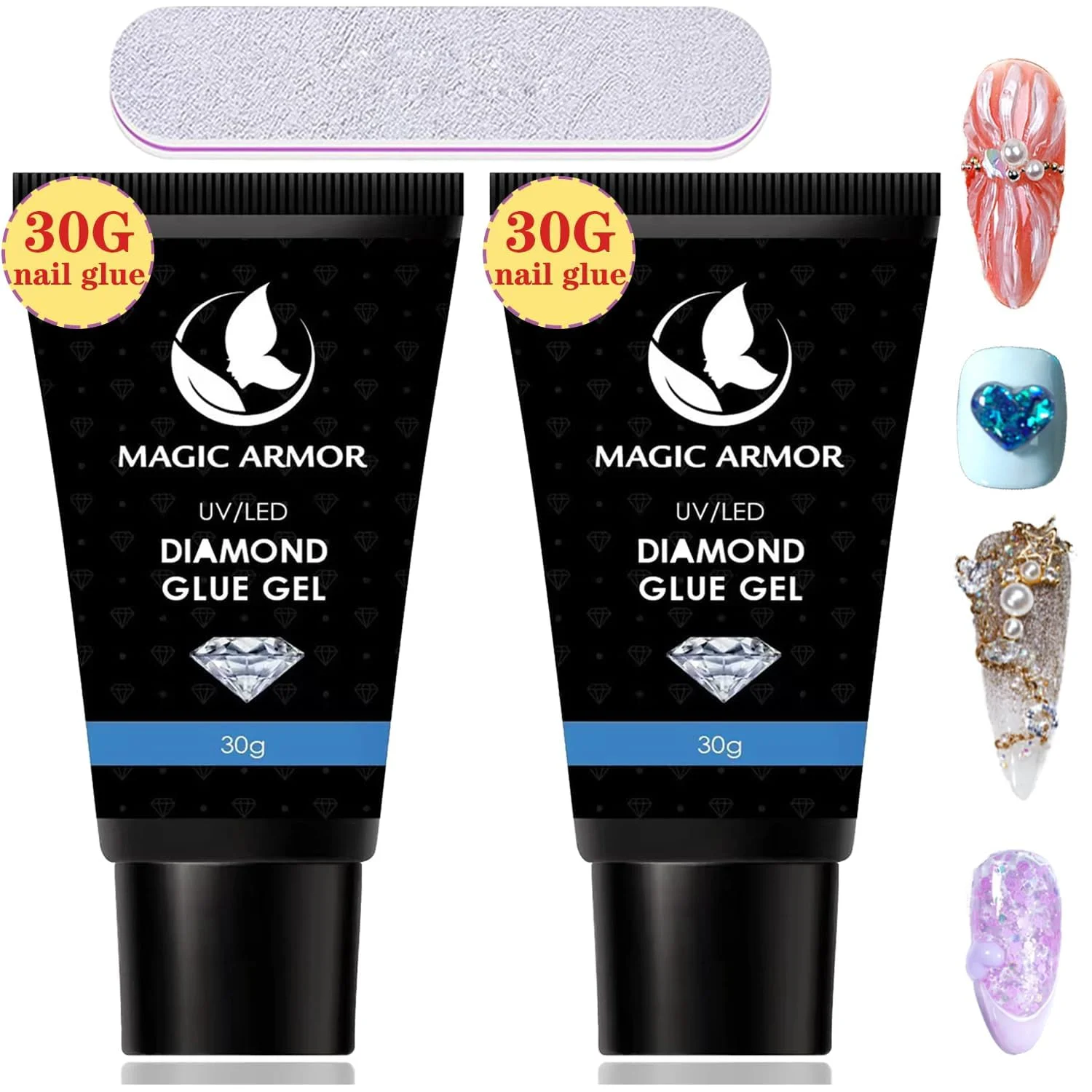 چسب ژل نگین ناخن MAGIC ARMOR، 60 میلی لیتر - ژل فوق العاده قوی برای چسباندن نگین، ناخن مصنوعی، جواهرات و تزیینات سه بعدی ناخن چسب ژل نگین ناخن MAGIC ARMOR، 60 میلی لیتر - ژل فوق العاده قوی برای چسباندن نگین، ناخن مصنوعی، جواهرات و تزیینات سه بعدی ناخن