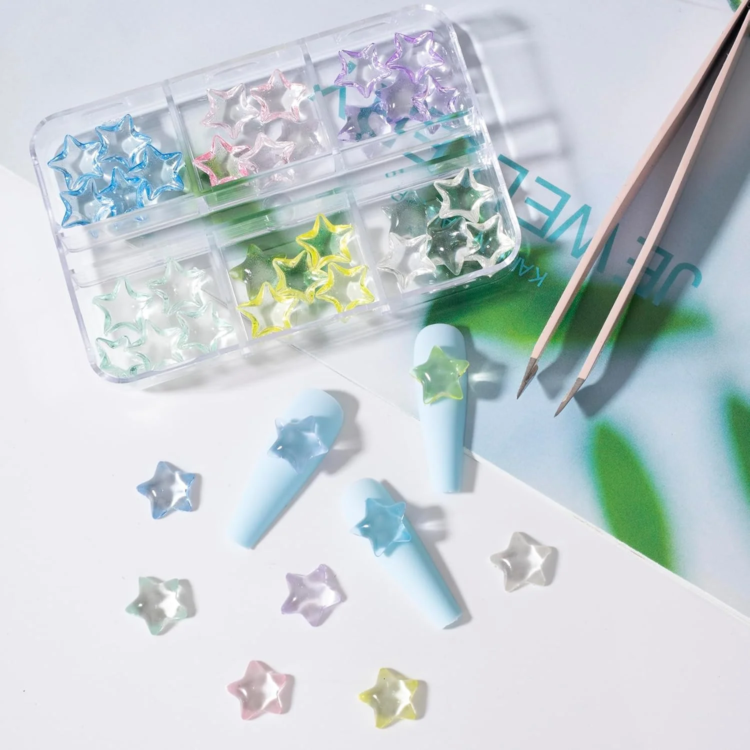 ۶۰ عدد ستاره تزئین ناخن، نگین های پنج پر، رزین سه بعدی، الماس ستاره ای، اکلیل تخت برای طراحی ناخن، مناسب برای طراحی زیورآلات ناخن ۶۰ عدد ستاره تزئین ناخن، نگین های پنج پر، رزین سه بعدی، الماس ستاره ای، اکلیل تخت برای طراحی ناخن، مناسب برای طراحی زیورآلات ناخن