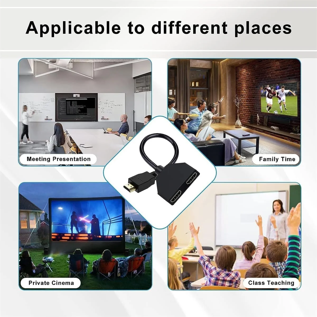 کابل اسپلیتر HDMI 1080P برای خروجی دوگانه، اتصال یک منبع HDMI به دو تلویزیون، پشتیبانی از ویدئو و صدا به طور همزمان کابل اسپلیتر HDMI 1080P برای خروجی دوگانه، اتصال یک منبع HDMI به دو تلویزیون، پشتیبانی از ویدئو و صدا به طور همزمان