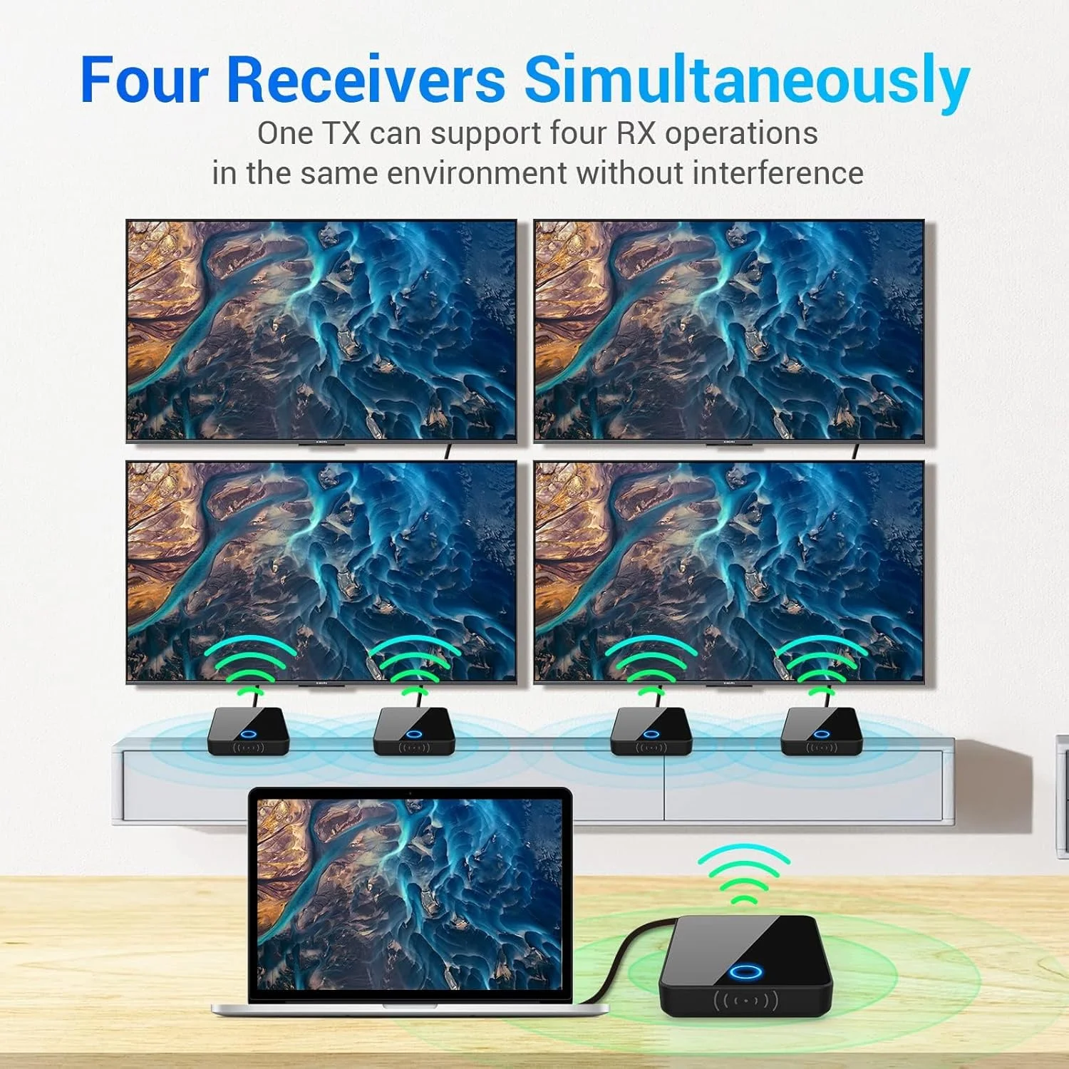 فرستنده و گیرنده بیسیم HDMI KASTWAVE 5G، تبدیل تلفن به مانیتور از طریق برنامه، پخش ویدئو و صدا با کیفیت 1080P@60Hz برای لپتاپ، گیرنده دیجیتال، دوربین به تلویزیون تا 30 متر به صورت بیسیم فرستنده و گیرنده بیسیم HDMI KASTWAVE 5G، تبدیل تلفن به مانیتور از طریق برنامه، پخش ویدئو و صدا با کیفیت 1080P@60Hz برای لپتاپ، گیرنده دیجیتال، دوربین به تلویزیون تا 30 متر به صورت بیسیم