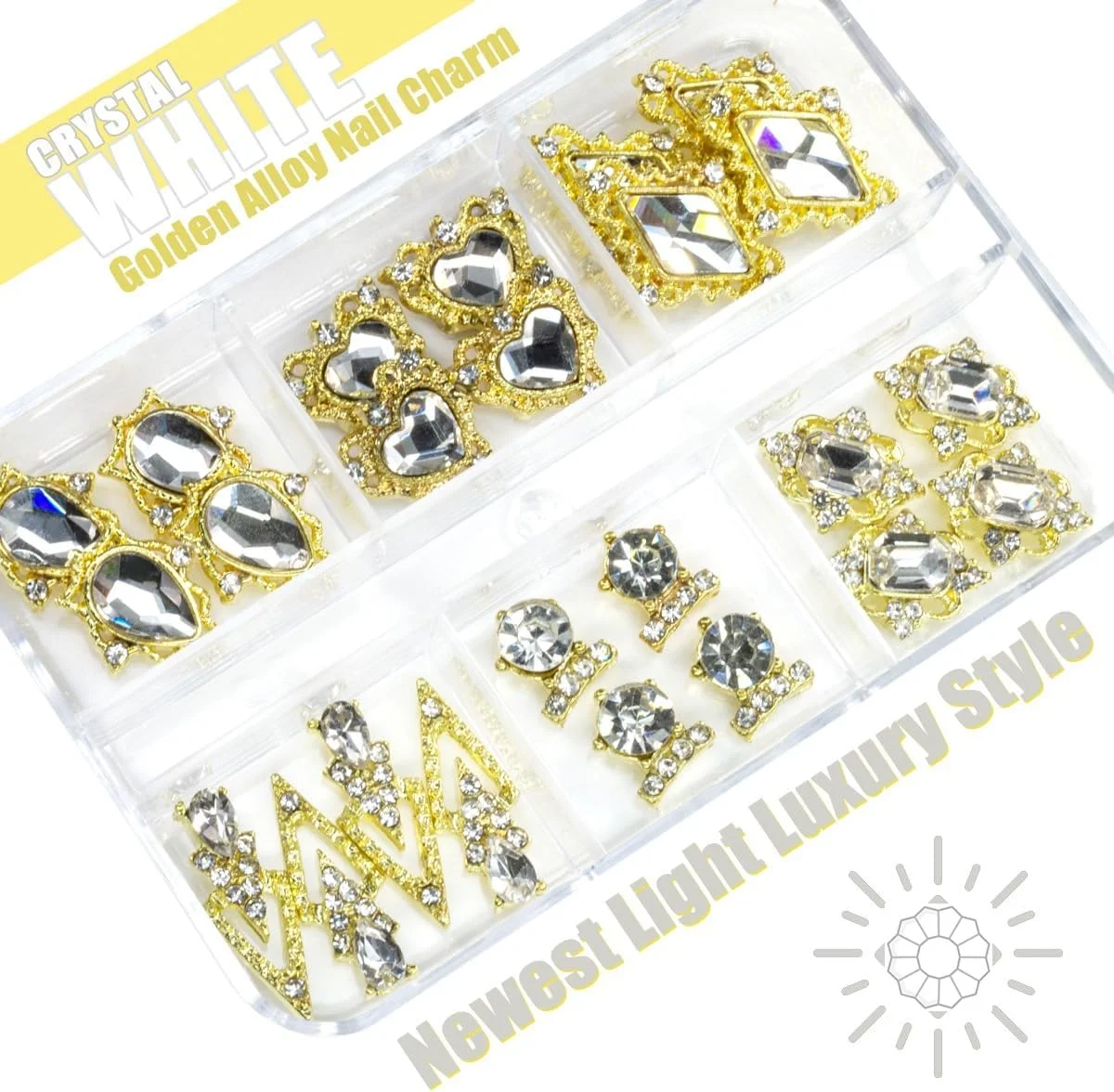 ۲۴ عدد نگین ناخن کریستالی شفاف، آویزهای لوکس ناخن، قلب های سفید کریستالی برای ناخن، جواهرات الماس نگین بزرگ سه بعدی ناخن، گل میخ های آلیاژی طراحی ناخن، دکوراسیون هنری ناخن همراه با جعبه برای صنایع دستی ناخن آکریلیک ۲۴ عدد نگین ناخن کریستالی شفاف، آویزهای لوکس ناخن، قلب های سفید کریستالی برای ناخن، جواهرات الماس نگین بزرگ سه بعدی ناخن، گل میخ های آلیاژی طراحی ناخن، دکوراسیون هنری ناخن همراه با جعبه برای صنایع دستی ناخن آکریلیک