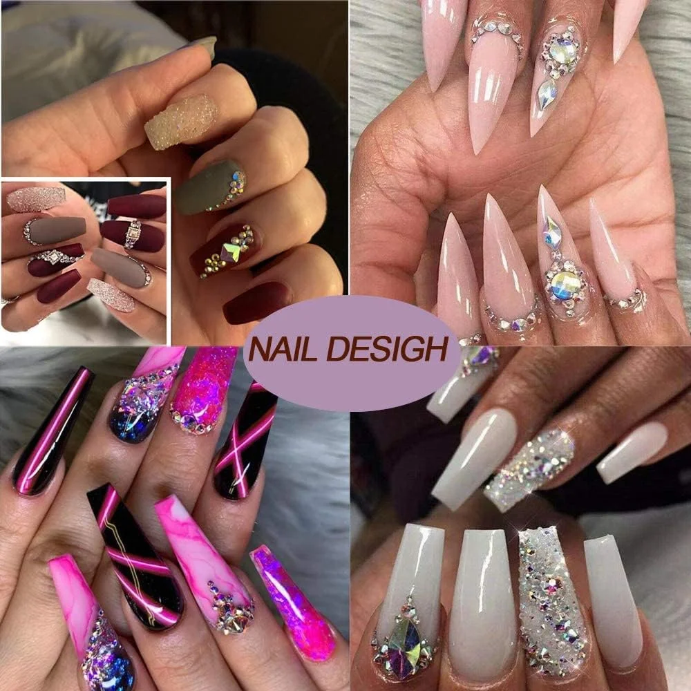 MAKINGTEC 6 جعبه سنگ های تزئینی ناخن مخلوط، الماس، کریستال، مهره، جواهر برای تزئین سه بعدی ناخن، لوازم هنری ناخن MAKINGTEC 6 جعبه سنگ های تزئینی ناخن مخلوط، الماس، کریستال، مهره، جواهر برای تزئین سه بعدی ناخن، لوازم هنری ناخن