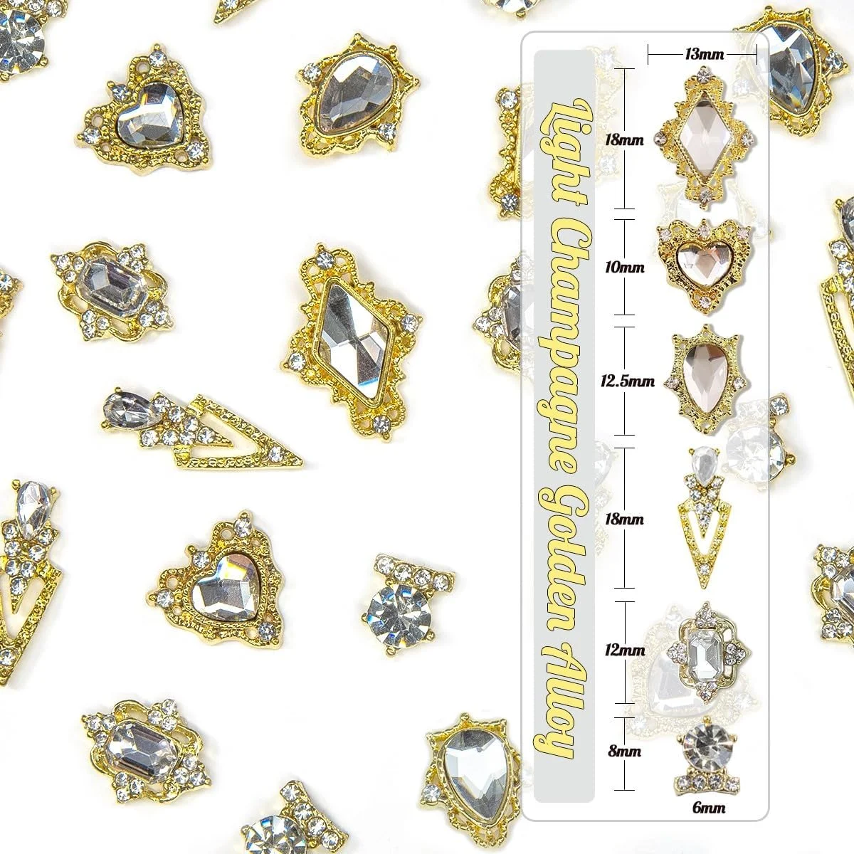 ۲۴ عدد نگین ناخن کریستالی شفاف، آویزهای لوکس ناخن، قلب های سفید کریستالی برای ناخن، جواهرات الماس نگین بزرگ سه بعدی ناخن، گل میخ های آلیاژی طراحی ناخن، دکوراسیون هنری ناخن همراه با جعبه برای صنایع دستی ناخن آکریلیک ۲۴ عدد نگین ناخن کریستالی شفاف، آویزهای لوکس ناخن، قلب های سفید کریستالی برای ناخن، جواهرات الماس نگین بزرگ سه بعدی ناخن، گل میخ های آلیاژی طراحی ناخن، دکوراسیون هنری ناخن همراه با جعبه برای صنایع دستی ناخن آکریلیک