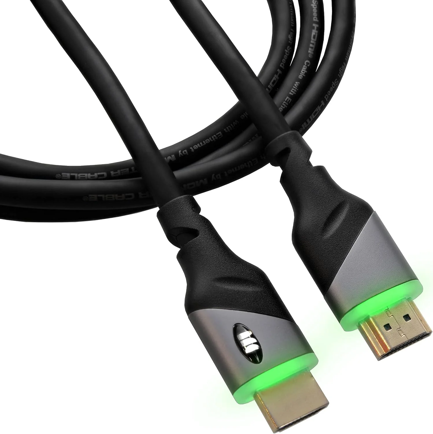 کابل HDMI مانستر با سرعت بالا، 4K HDR، طول 1.8 متر، دارای چراغ LED سبز داخلی، مناسب برای بازی، ویدئو و کامپیوتر کابل HDMI مانستر با سرعت بالا، 4K HDR، طول 1.8 متر، دارای چراغ LED سبز داخلی، مناسب برای بازی، ویدئو و کامپیوتر